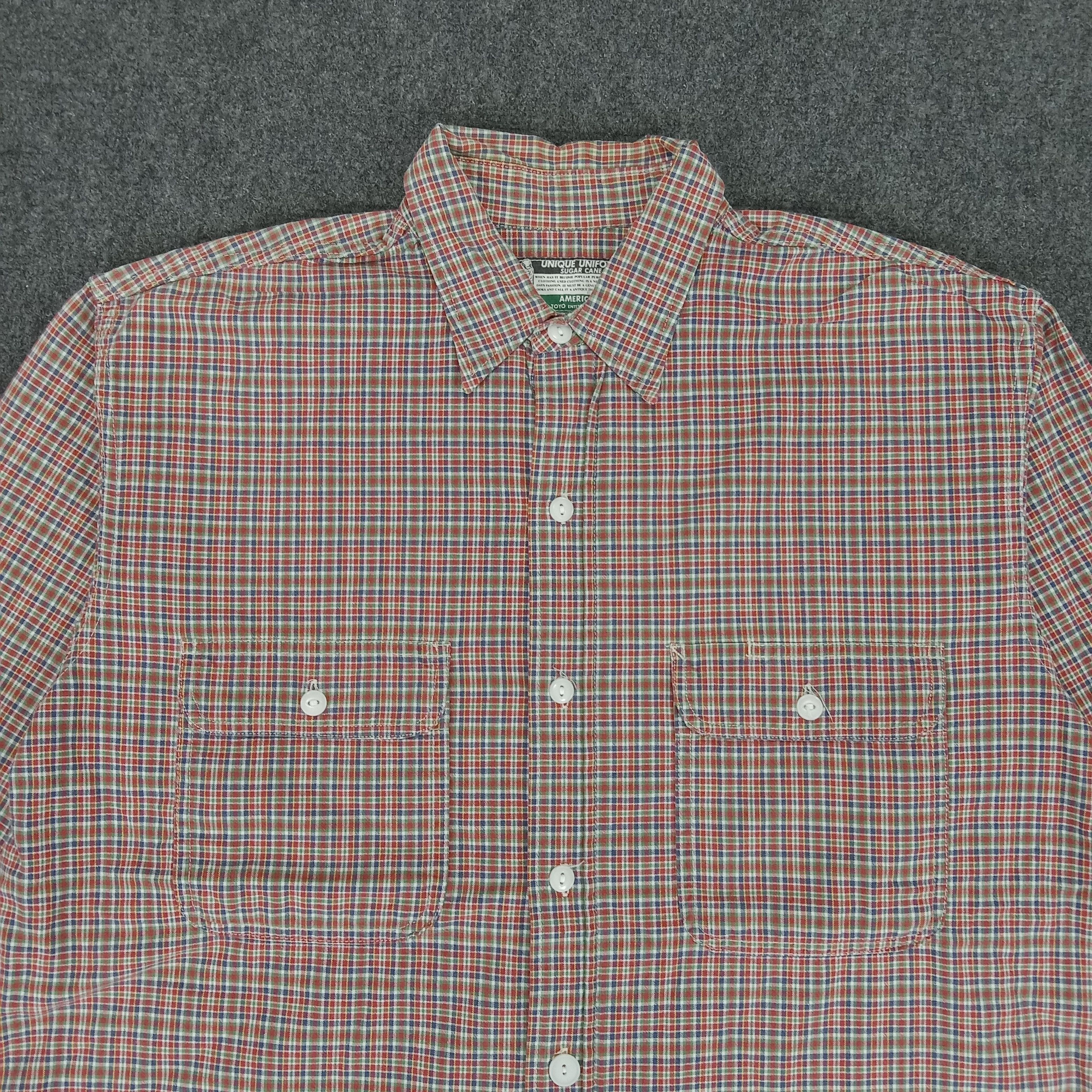 Japanese Brand × Sugar Cane × Vintage Sugar Cane Japanese Brand Flannel Work Shirt Button Up Size US L / EU 52-54 / 3 - 2 Thumbnail