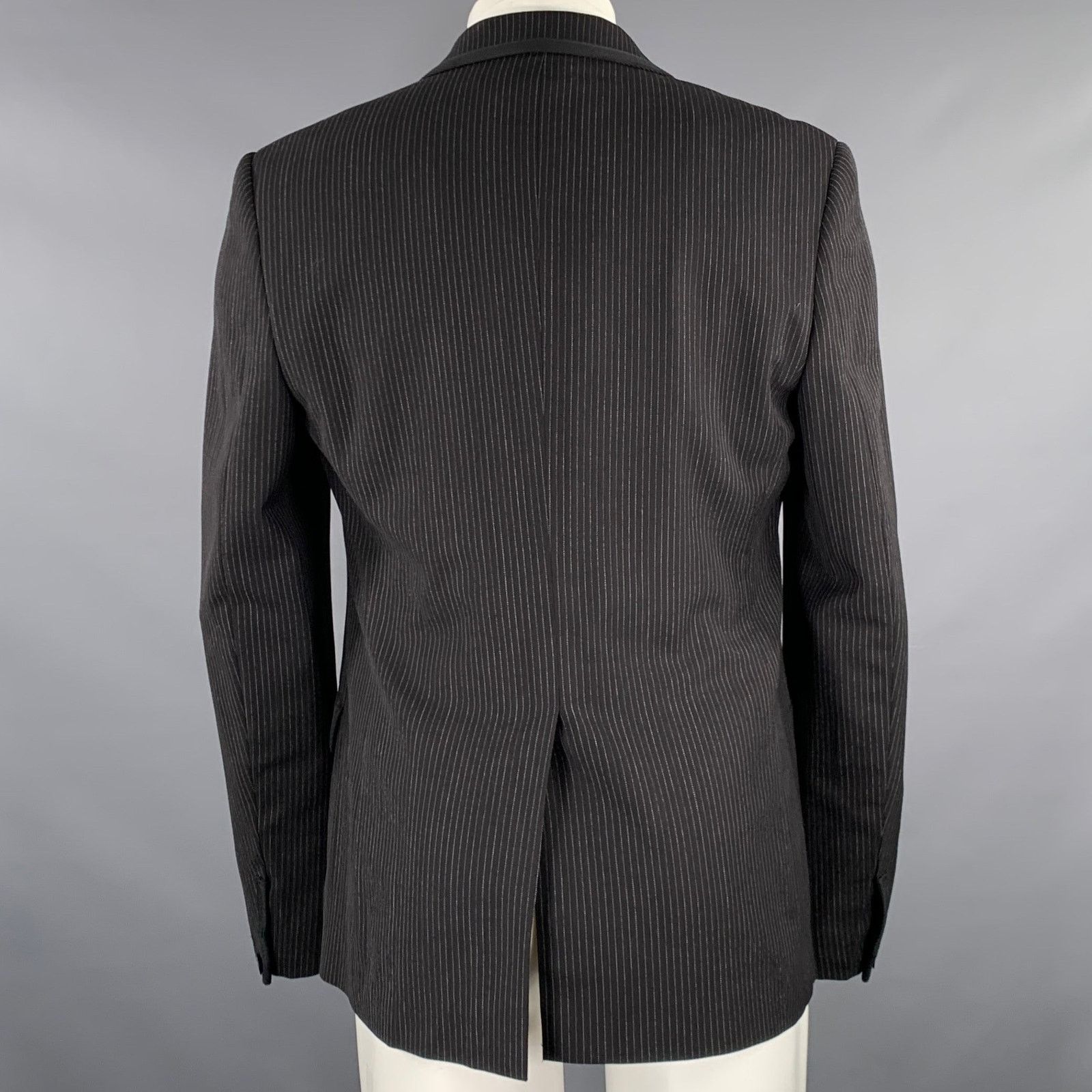 Rag & Bone Size 40 Black Grey Pinstripe Wool Single Breasted Sport Coat Size 40R - 4 Thumbnail