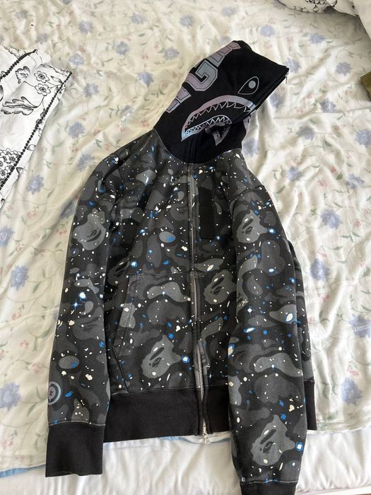 Bape Space Camo Shark Full Zip Hoodie | Grailed