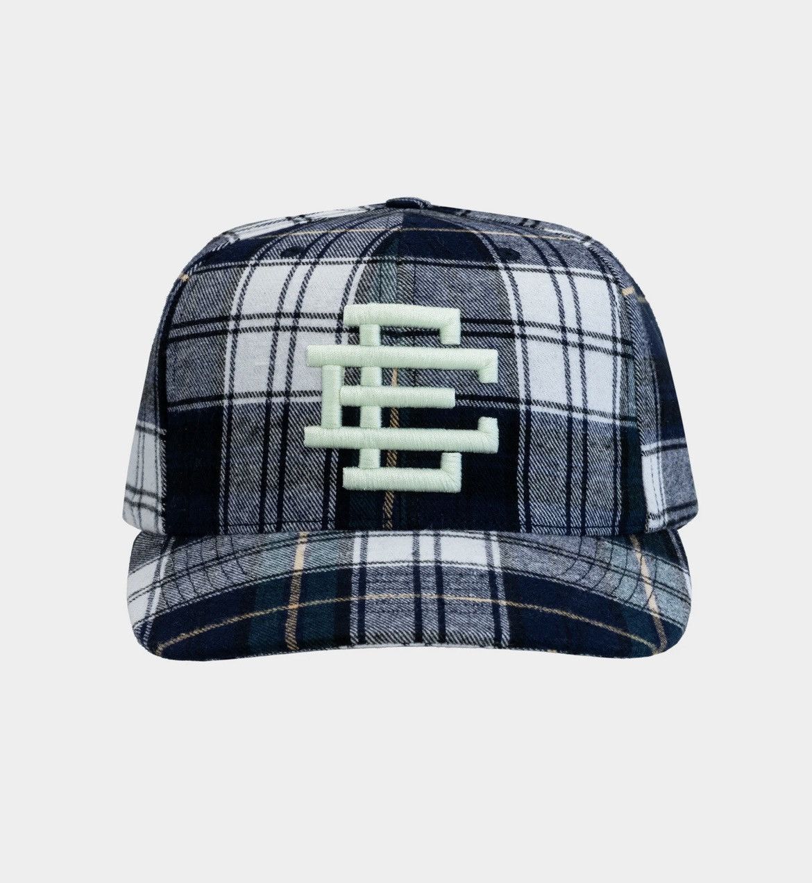 Eric Emanuel Eric Emanuel EE green & white flannel snapback hat Size ONE SIZE - 1 Thumbnail