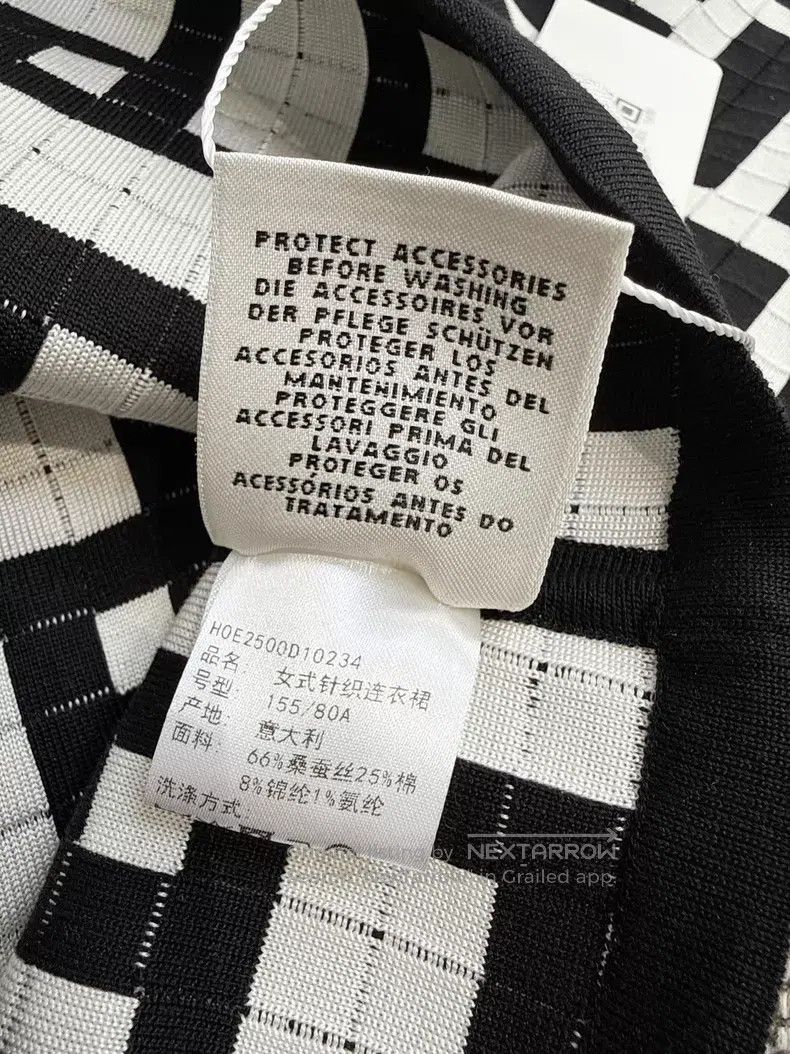 Hermes Hermes Black and White Knit Strap Dress Size XXS / US 00 / IT 34 - 7 Thumbnail