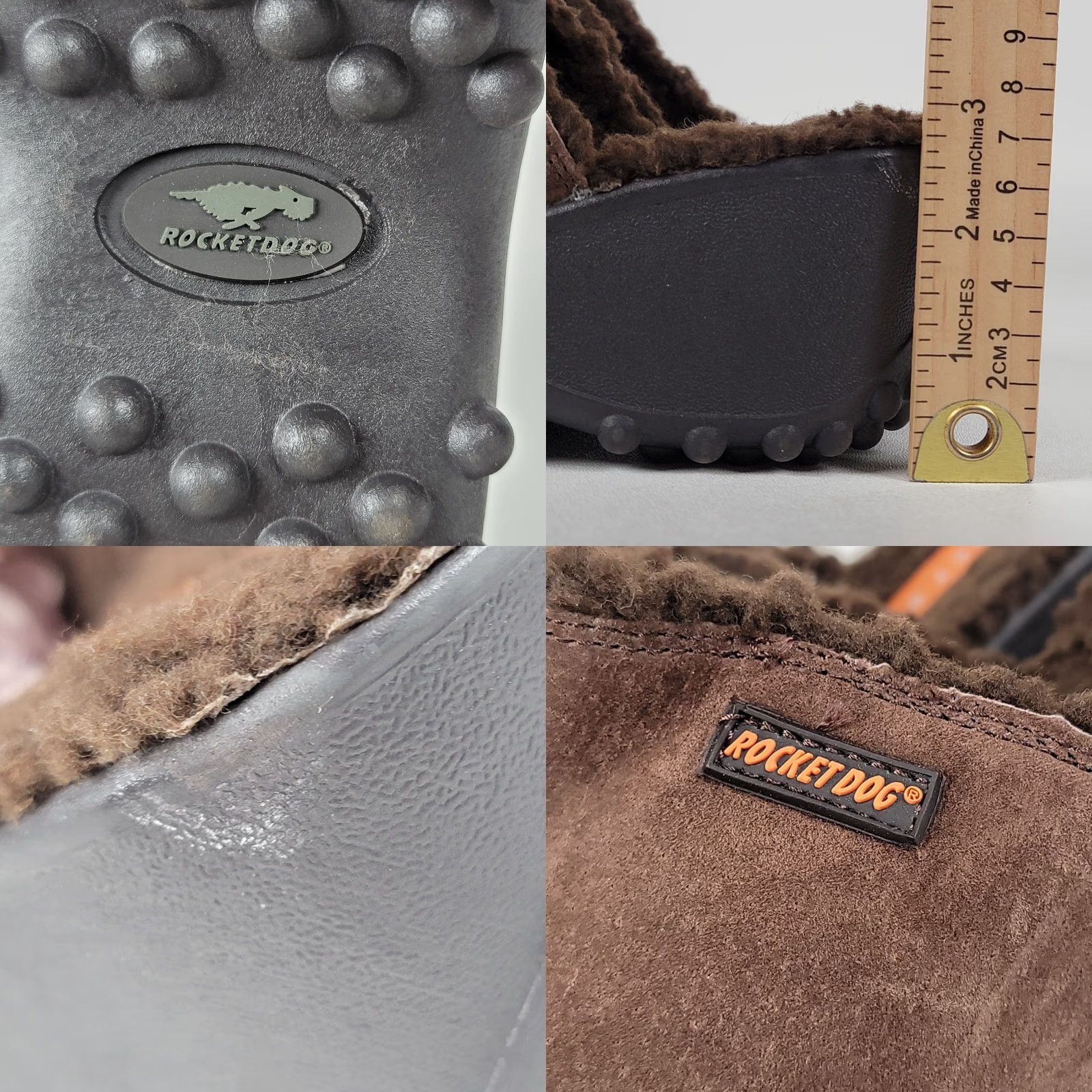 Vintage Rocket Dog Clogs Women Sz 8 Fur Lined Brown Suede Platform Chunky Mules Nice Size US 6 / IT 36 - 8 Thumbnail