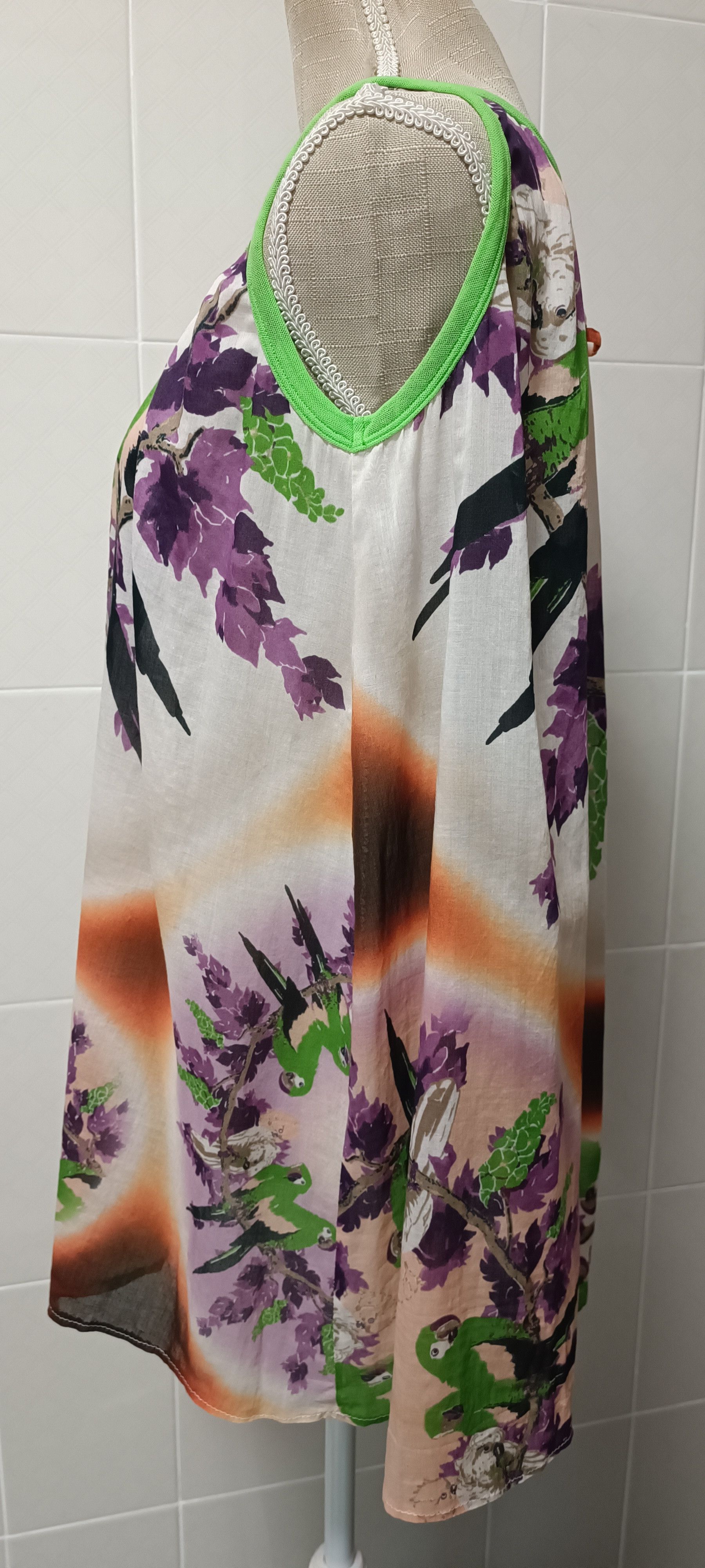 Jean Paul Gaultier Loose tank top with parrots print Size M / US 6-8 / IT 42-44 - 3 Thumbnail