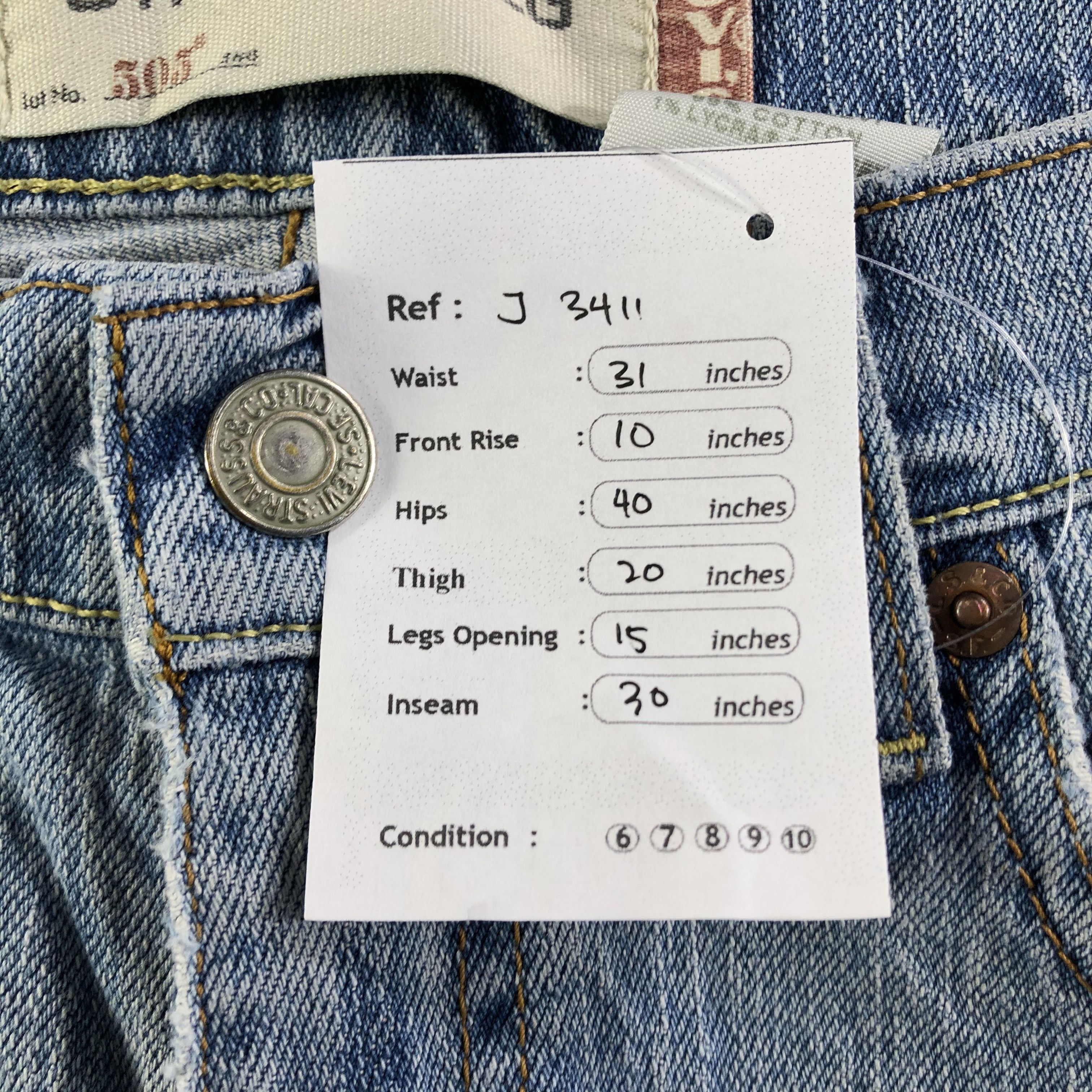 Levi's Vintage Blue Wash Levis 505 Jeans-J3411 Size 31" - 13 Thumbnail