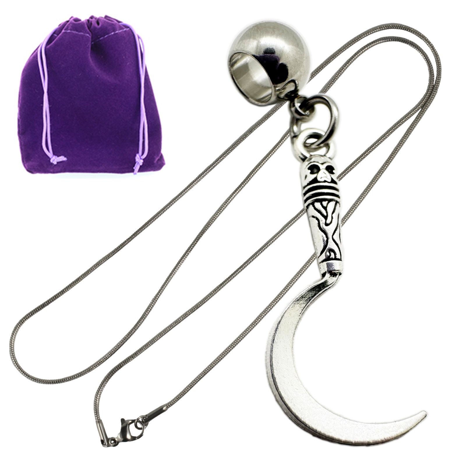 & Other Stories Sickle Necklace - Stainless Steel Snake Chain Size ONE SIZE - 1 Thumbnail