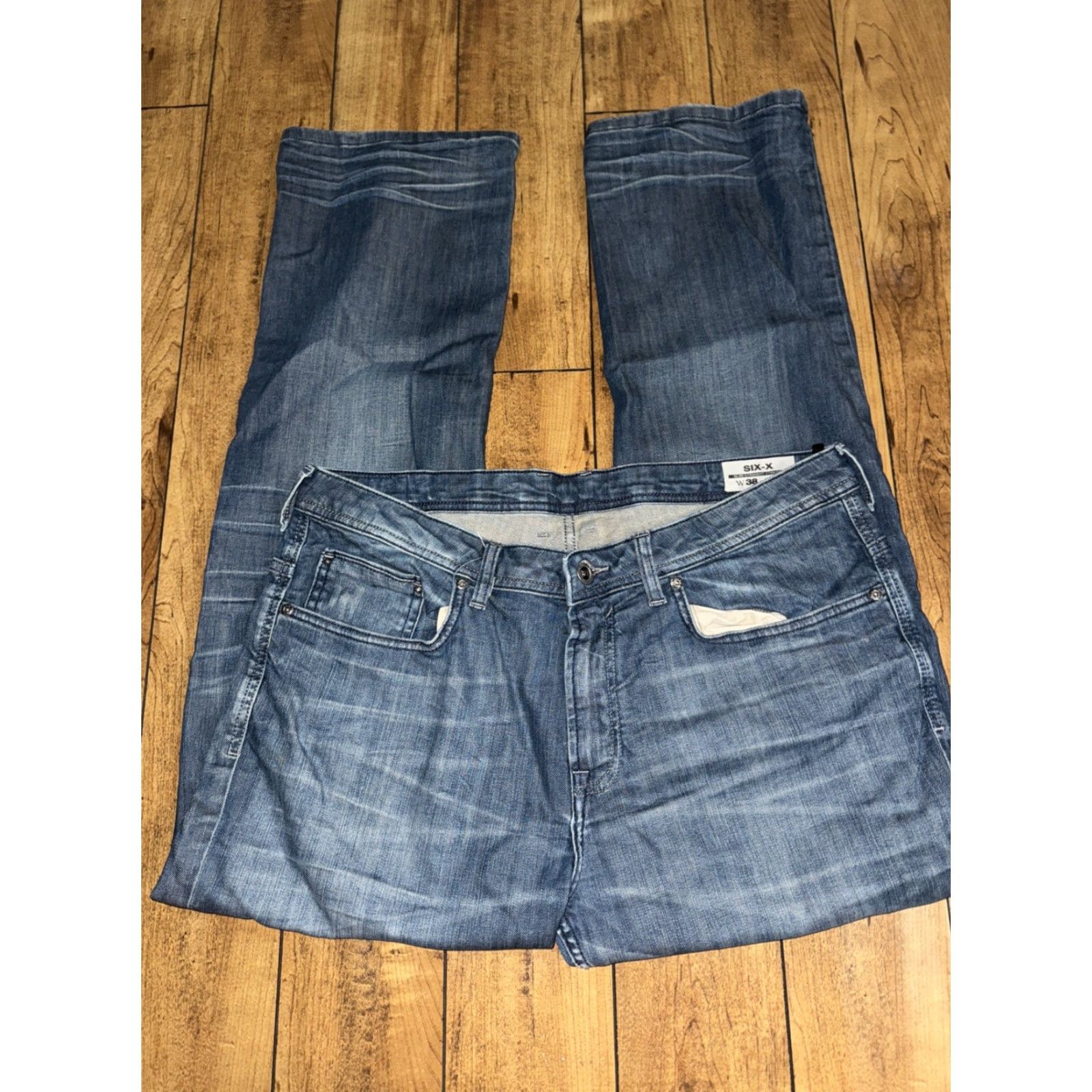 Buffalo David Bitton VINTAGE Buffalo David Bitton Men’s Jeans 38x33 Honeycomb Fade Distressed Blue Jeans Mens Straight Regular 38 33 Distressed Size US 38 / EU 54 - 5 Thumbnail