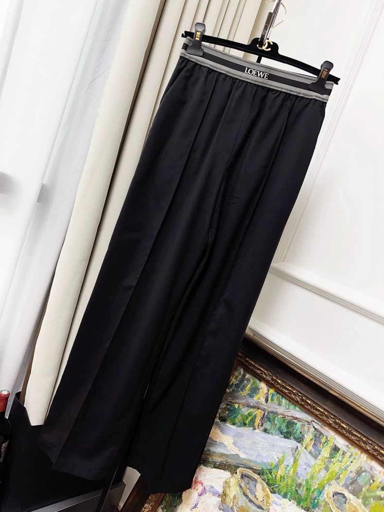 Loewe Loewe Black Elastic Waist Straight Trousers - dmc Size US 30 / EU 46 - 1 Thumbnail