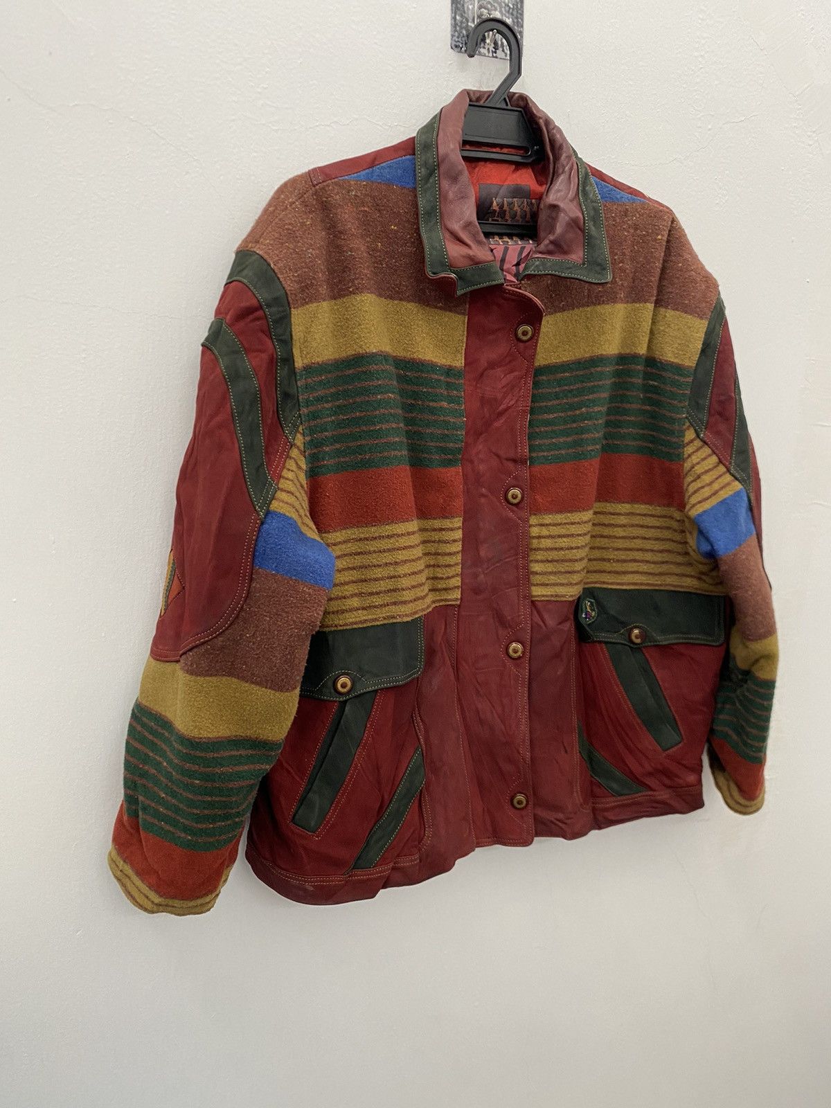 RECTO × Vintage KOREA BRAND MIX WOOL LEATHER JACKET Size US M / EU 48-50 / 2 - 2 Thumbnail