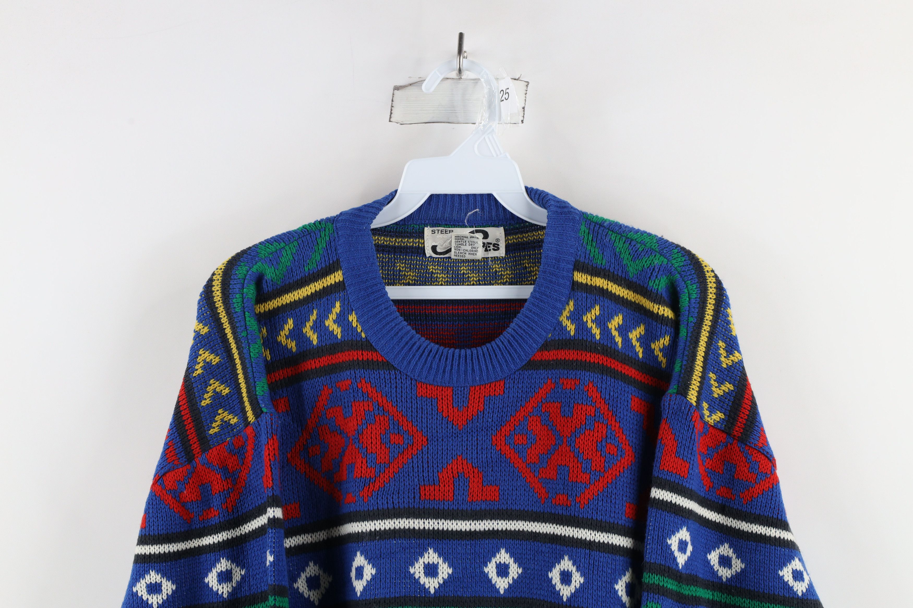 Vintage Vintage 90s Streetwear Southwestern Knit Crewneck Sweater Size US XL / EU 56 / 4 - 2 Thumbnail