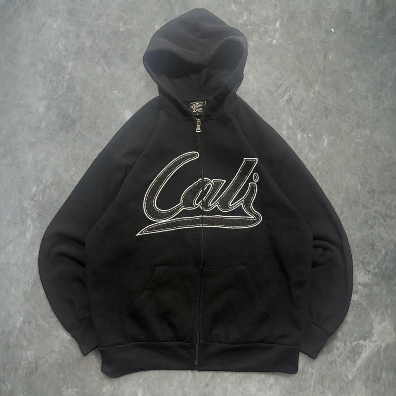 Vintage Crazy Vintage Y2K/2000s Cali California Black Zipup Hoodie! Size US S / EU 44-46 / 1 - 1 Thumbnail