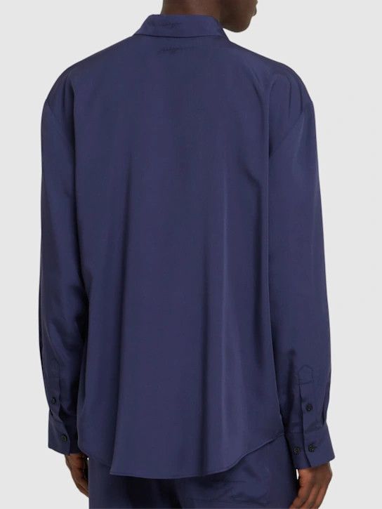 MSGM o1lsvrm0425 Viscose Shirt in Navy Size US XS / EU 42 / 0 - 4 Thumbnail