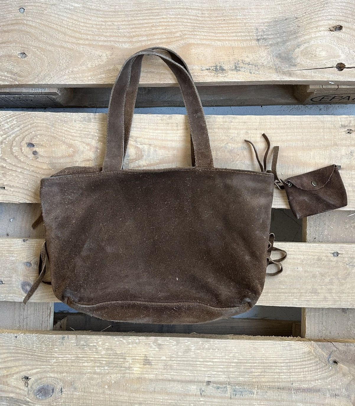 If Six Was Nine Vintage Suede Brown Fringe Western Handle Bag Size ONE SIZE - 7 Thumbnail