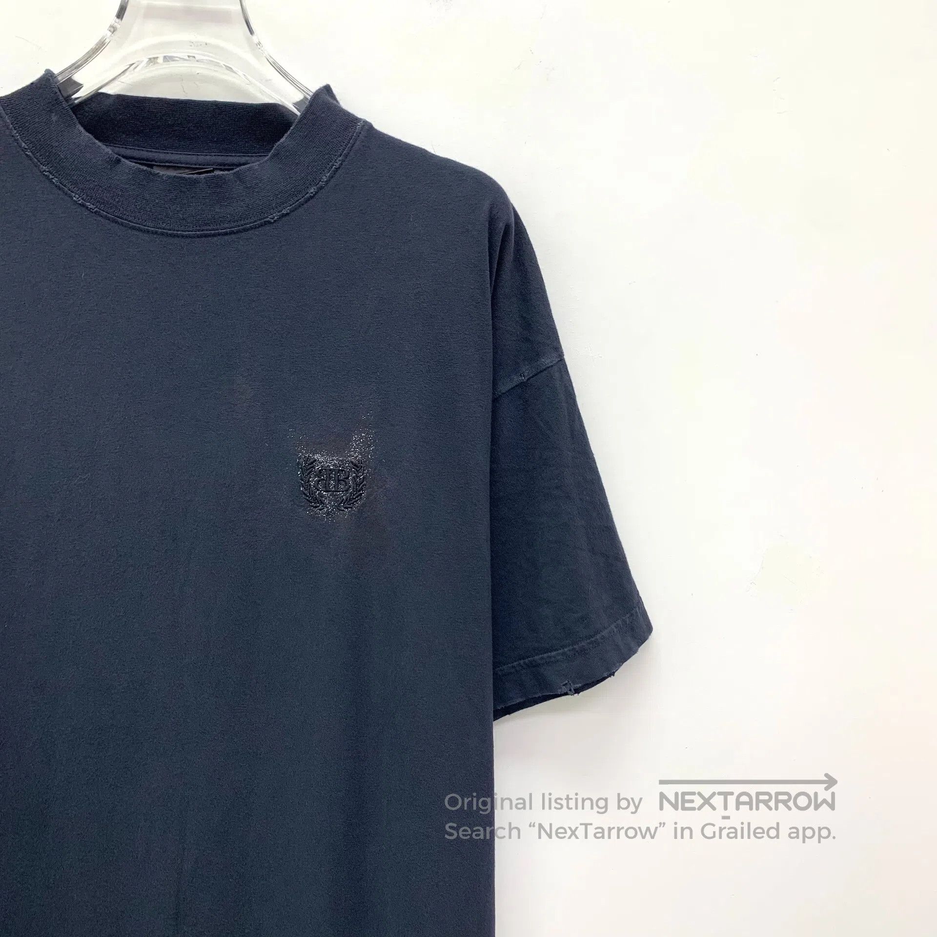 Balenciaga Balenciaga Black logo letter distressed short-sleeve dress Size S / US 4 / IT 40 - 3 Thumbnail