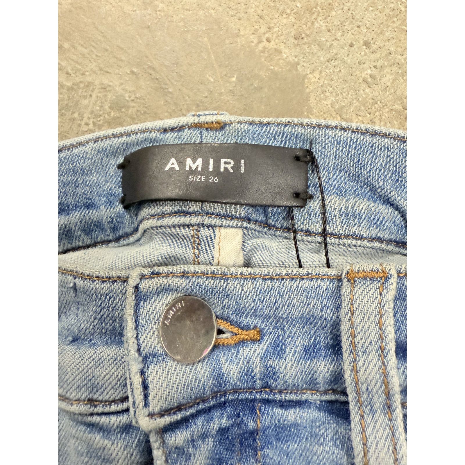 Amiri Amiri Jeans Light Wash Splatter Swarovski Patch Used 26 Size US 26 / EU 42 - 3 Thumbnail