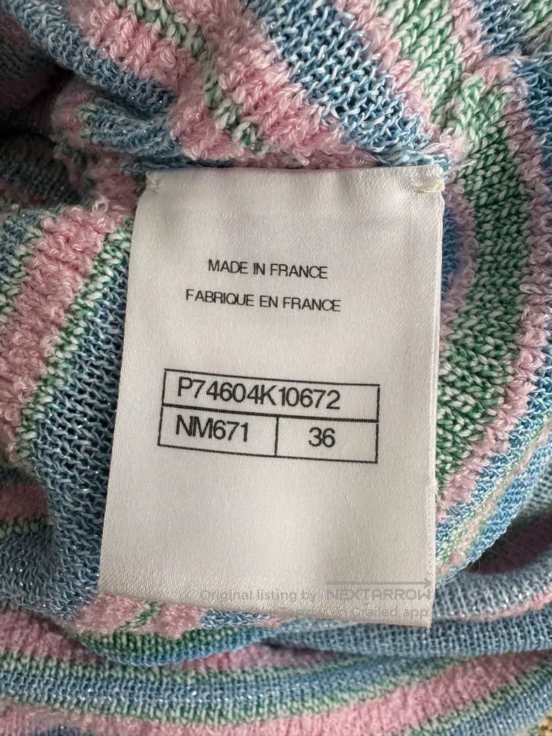 Chanel Chanel Blue-green striped dopamine striped dress Size XS / US 0-2 / IT 36-38 - 5 Thumbnail
