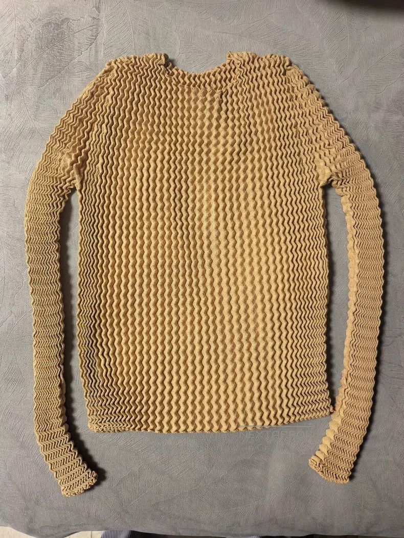 Issey Miyake Issey Miyake Camel Crew Neck Long Sleeve Top Size M / US 6-8 / IT 42-44 - 2 Thumbnail