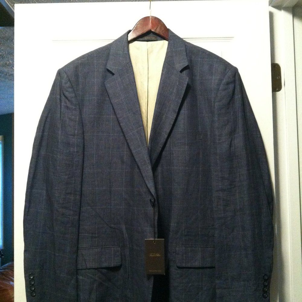 Tasso Elba TASSO ELBA MENS NEW BLUE 100%LINEN SPORT COAT BLAZER XL Size US XL / EU 56 / 4 - 5 Thumbnail
