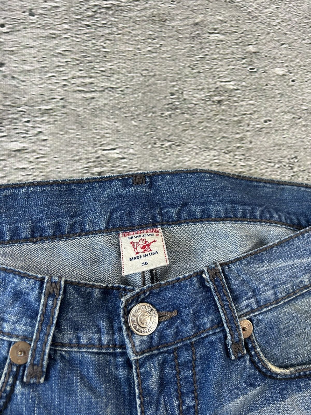 True Religion × Vintage True Religion vintage blue jeans Ricky thick stitching Y2K Size US 36 / EU 52 - 10 Thumbnail