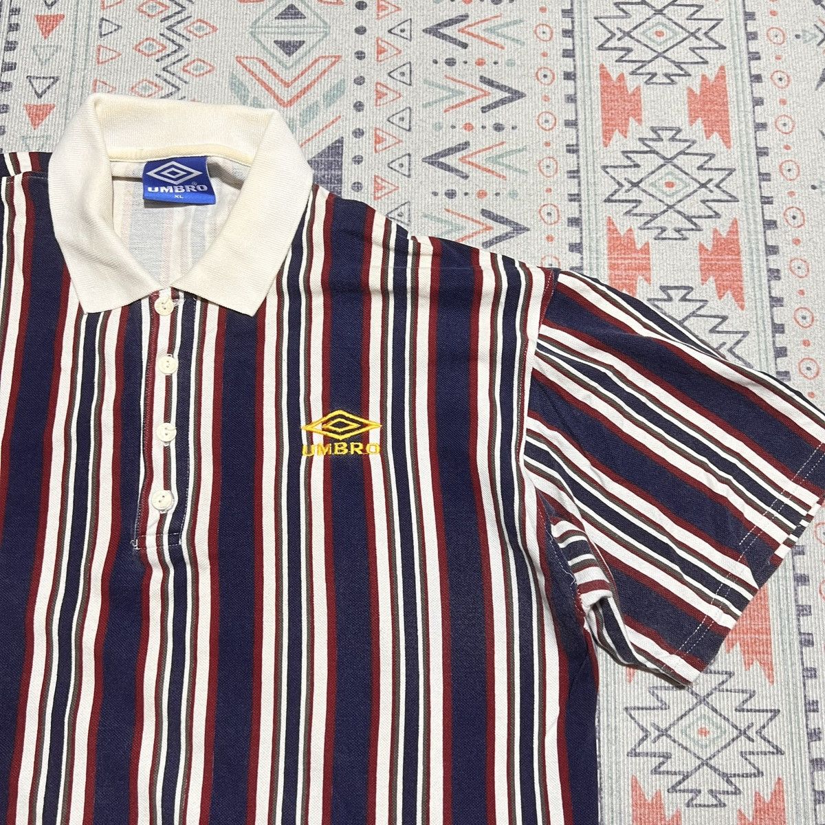 Umbro Umbro vintage Stripe Retro polo shirt Size US XL / EU 56 / 4 - 5 Thumbnail
