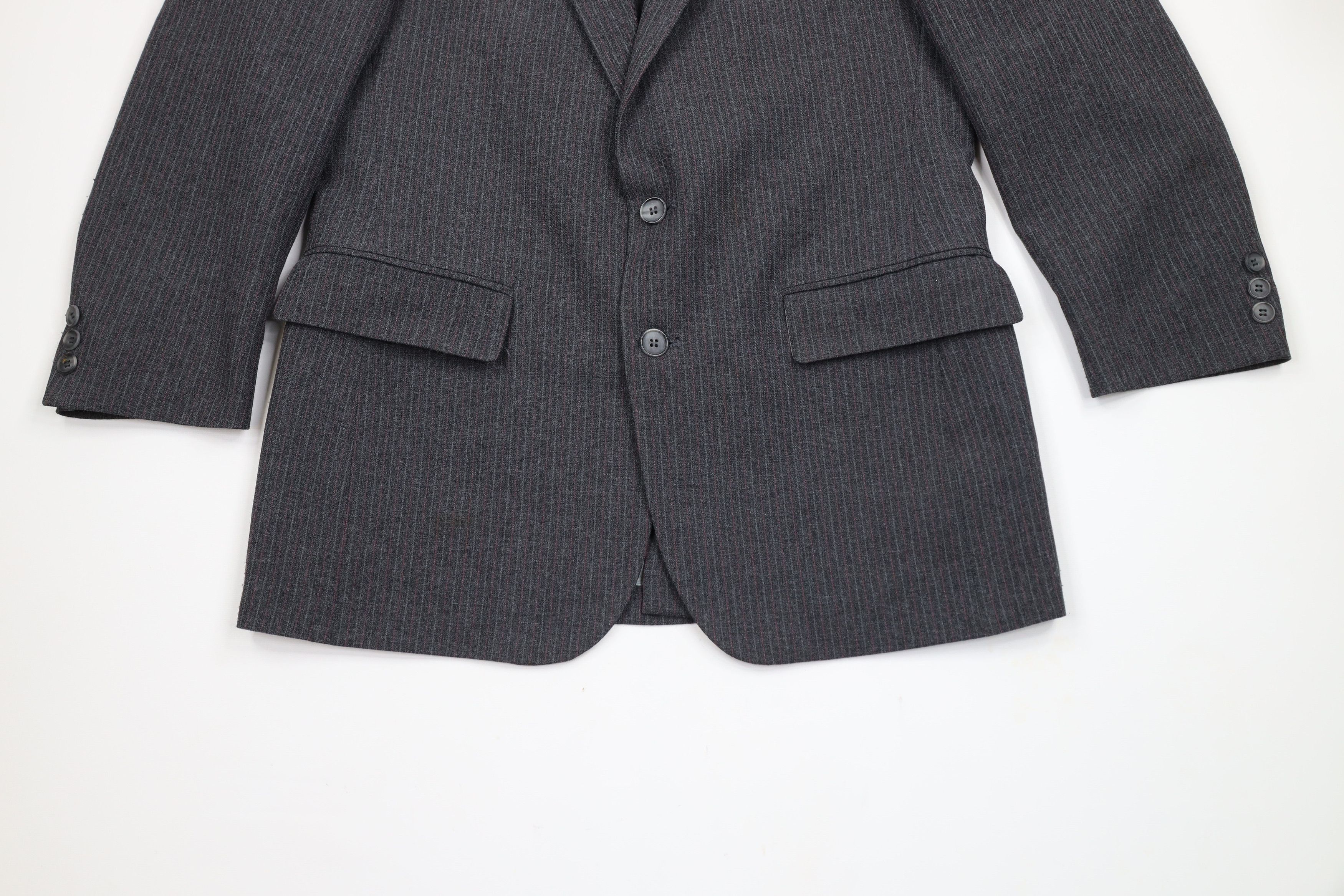 Vintage Vintage 70s Streetwear Wool Striped 2 Piece Wedding Suit Size 40R - 4 Thumbnail