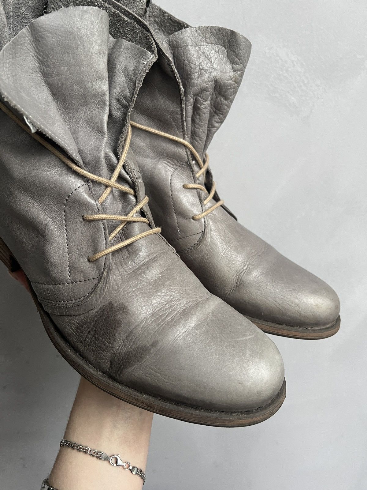 Dirk Bikkembergs Lace up dirk bikkembergs style leather boots avant garde Size US 7.5 / EU 40-41 - 4 Thumbnail