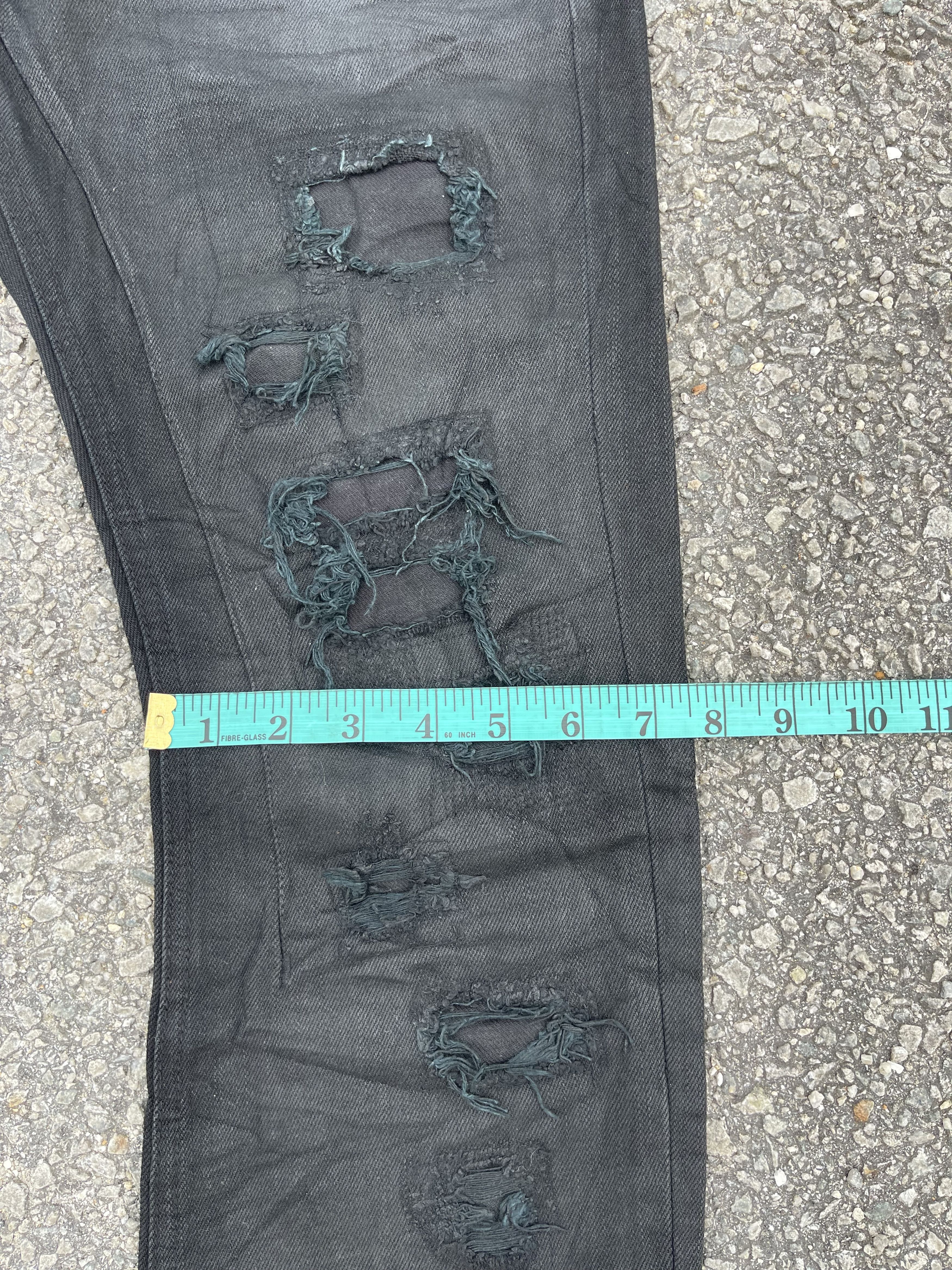 GOSTAR DE FUGA × JACKROSE × Le Grande Bleu (L.G.B.) Luv Maison Black Waxed Oil Distressed Slim Fit Size US 31 - 14 Thumbnail