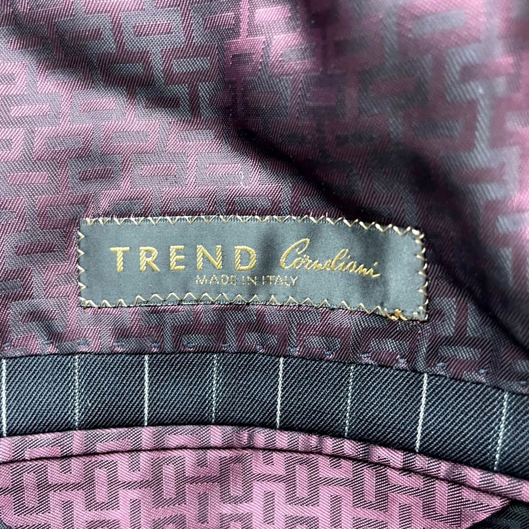 Corneliani Corneliani Trend Men's 2-Button Suit Black Pinstripe • Italy • 42L | 34x32 Size 42R - 6 Thumbnail