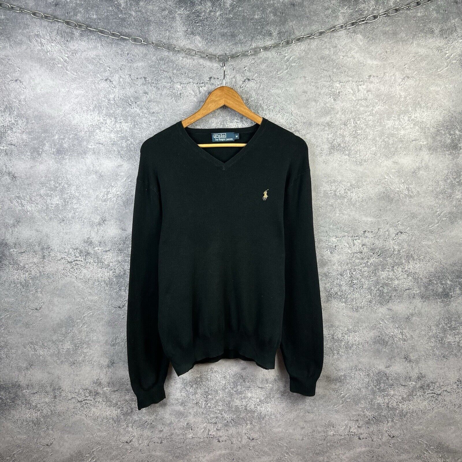 Polo Ralph Lauren Polo Ralph Lauren V-Neck Sweater Black Men's M Long Sleeve Size US M / EU 48-50 / 2 - 1 Thumbnail
