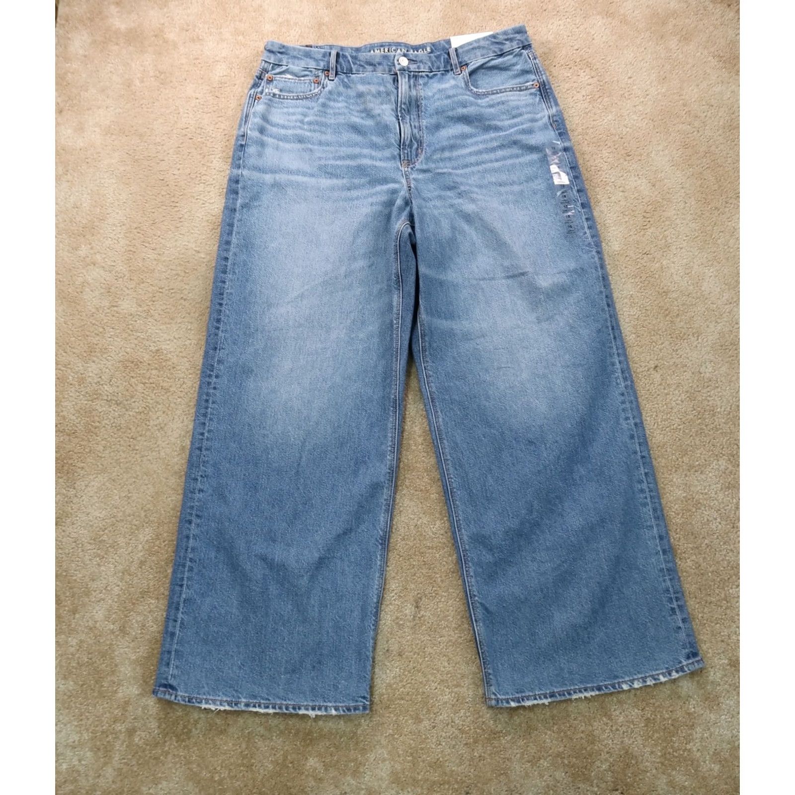 American Eagle Outfitters American Eagle Outfitters Jeans Women 18 Wide-Leg Blue Denim 31in Inseam Vintage No Rise High 36 Waist 5-Pocket Regular Denim Shirt Size 40" / US 18 - 2 Thumbnail