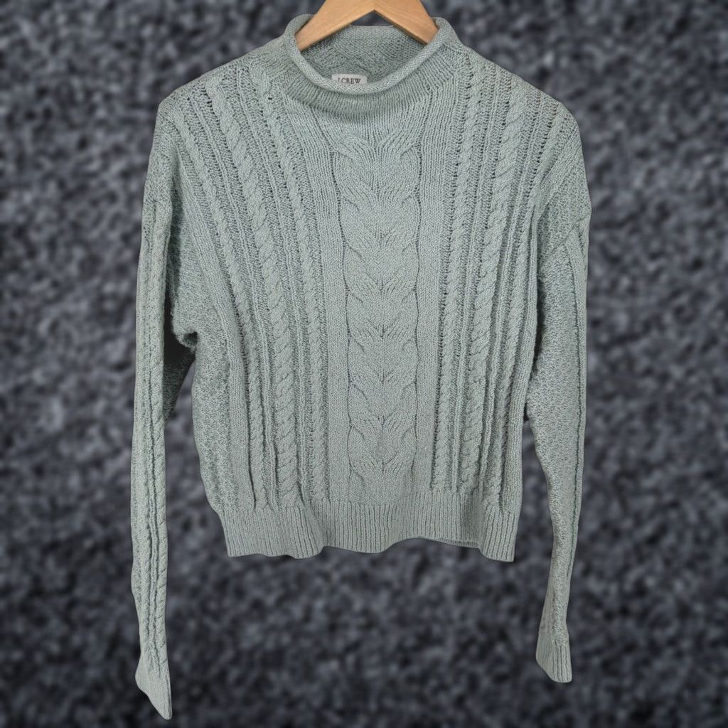 J.Crew VINTAGE J. Crew Women Sweater Cable-Knit Roll Neck Pullover S Blue 90s Casual Womens Size S / US 4 / IT 40 - 1 Thumbnail