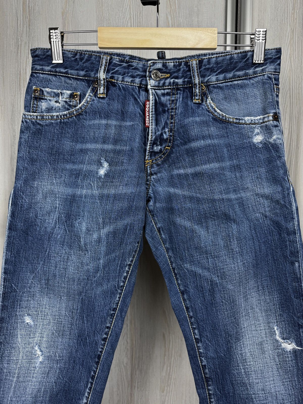 Dsquared2 Dsquared2 blue distressed faded slim jeans denim pants Size 28" / US 6 / IT 42 - 3 Thumbnail
