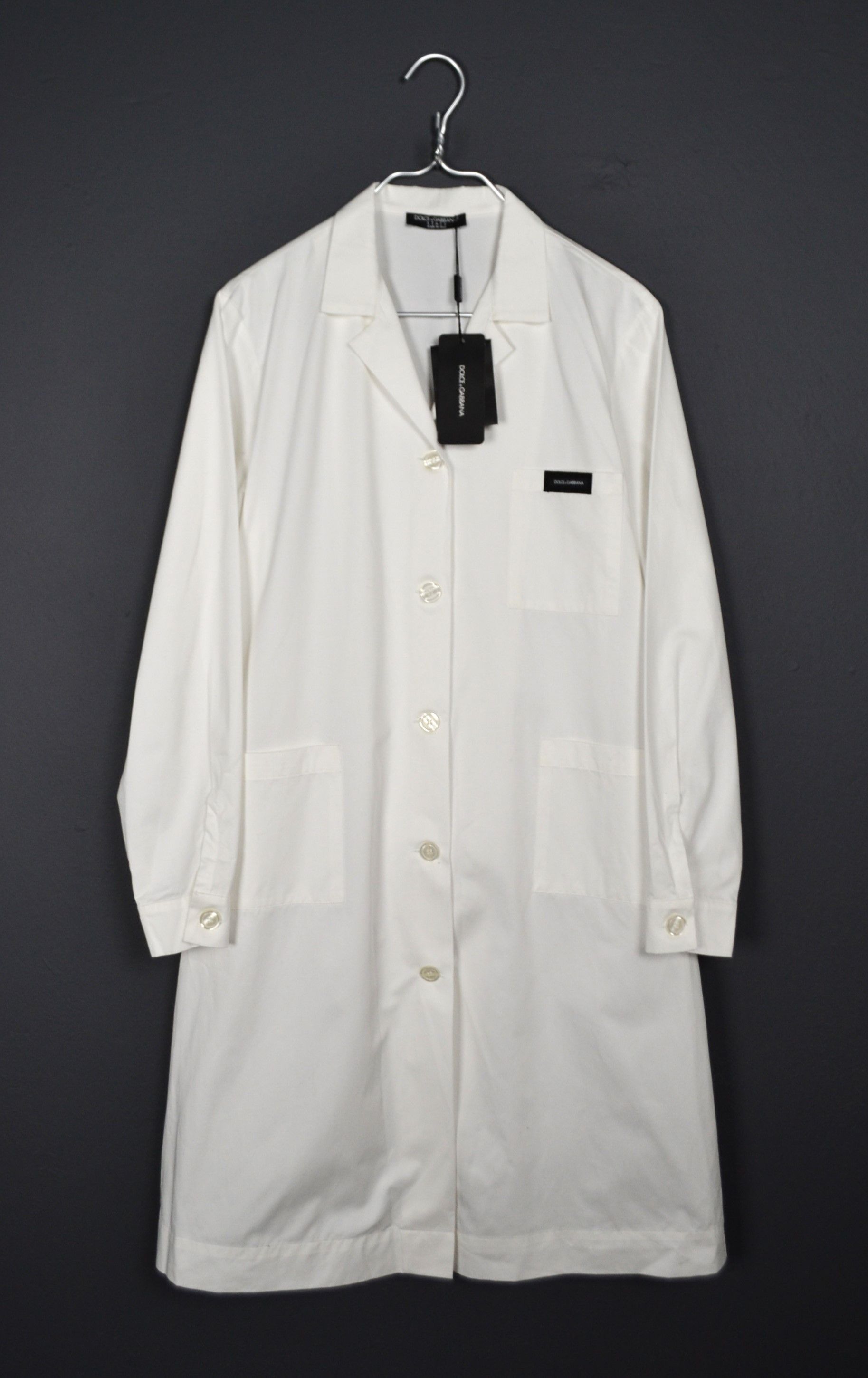 Dolce & Gabbana Dolce & Gabbana Lab Coat White Cotton Jacket Staff 48 M Size Size M / US 6-8 / IT 42-44 - 1 Thumbnail