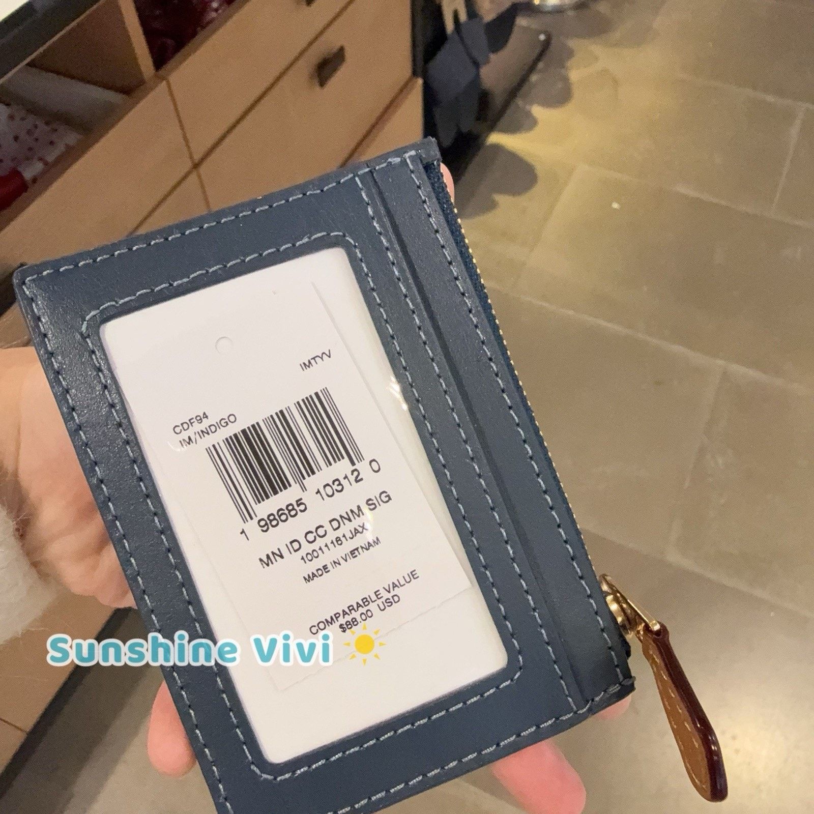 Coach NWT Coach Mini Skinny Id Case Denim CDF94 denim/Gold/Indigo Size ONE SIZE - 3 Thumbnail