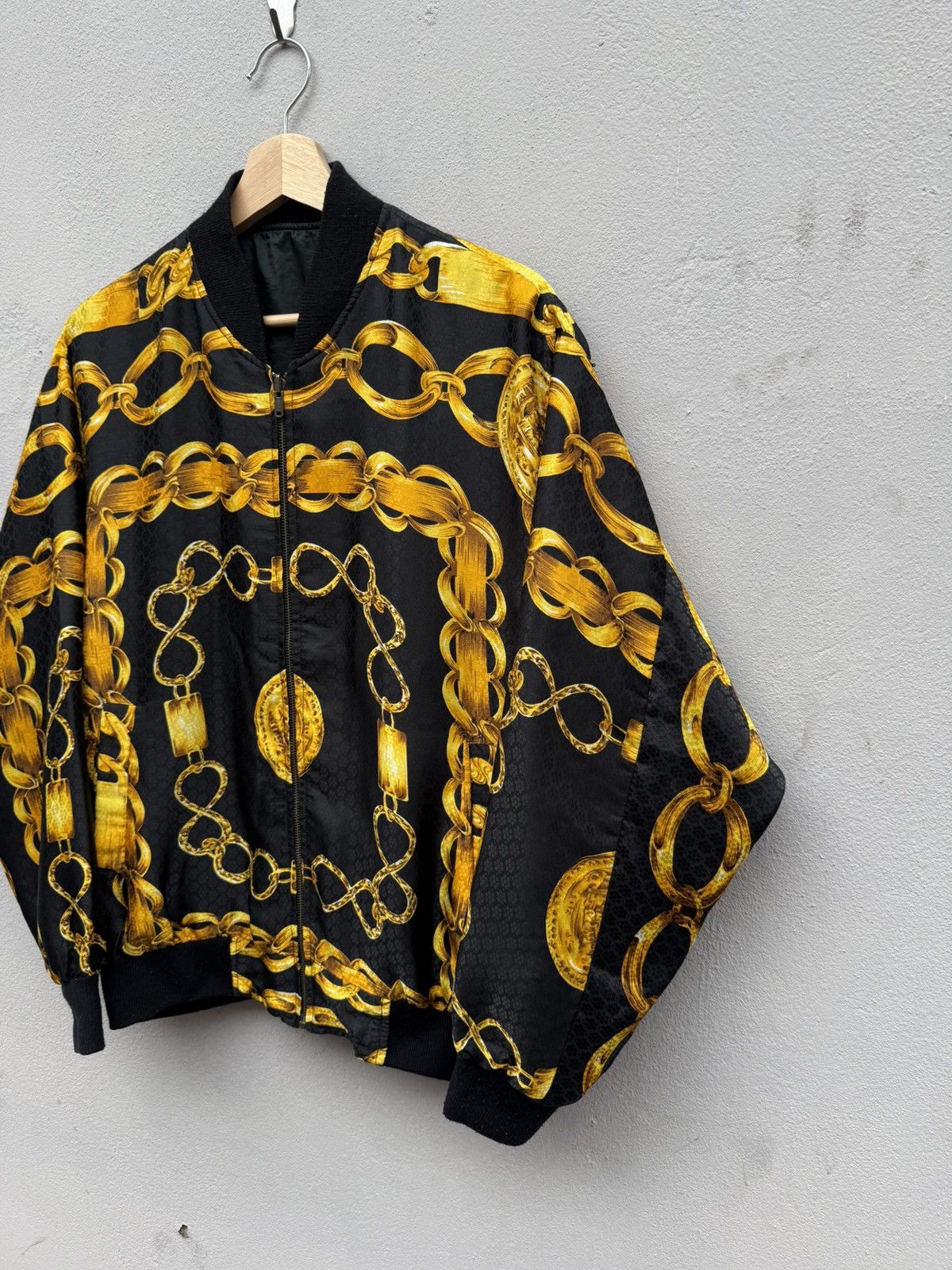 Vintage Vintage UNBRAND Silk Reversible Bomber Jacket Like Hermes Size US L / EU 52-54 / 3 - 3 Thumbnail