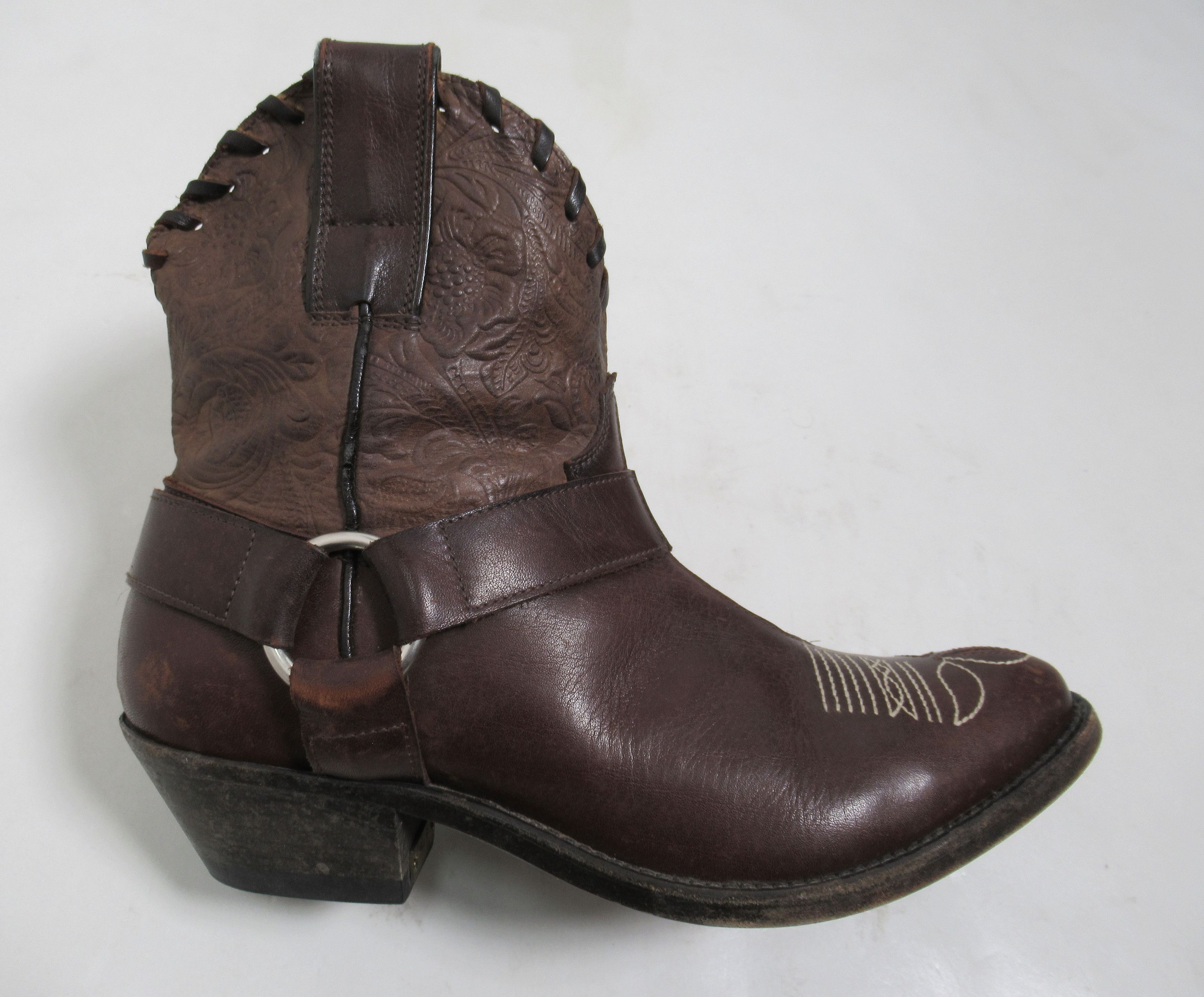Golden Goose Leather Cowboy Ankle Boots Brown 8 US