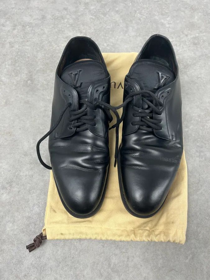 Louis Vuitton Louis Vuitton Black Modern Classy Leather Derby Shoes Size US 7.5 / EU 40-41 - 4 Thumbnail