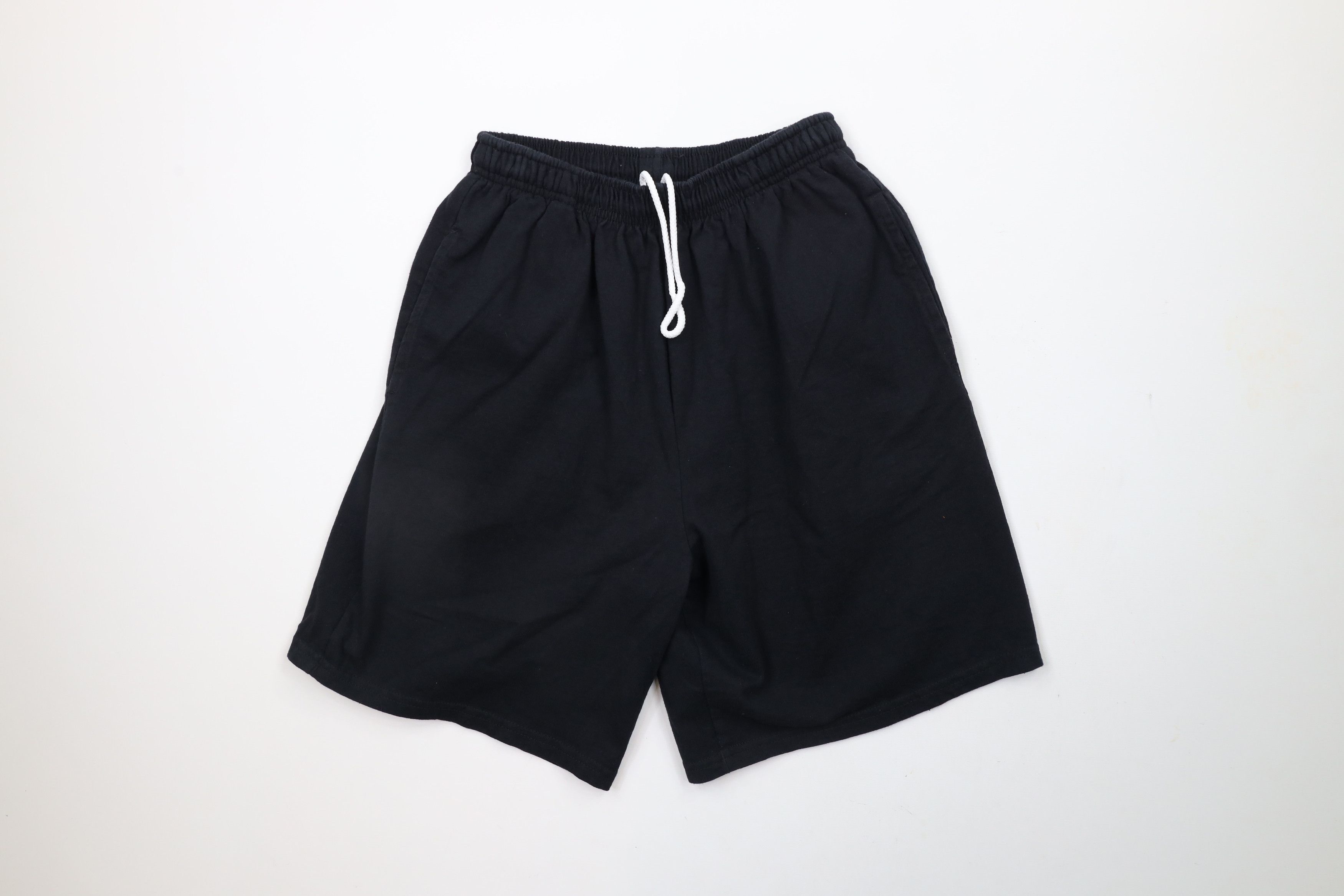 Vintage Vintage 90s Streetwear Blank Above Knee Shorts Black Cotton Size US 30 / EU 46 - 1 Thumbnail
