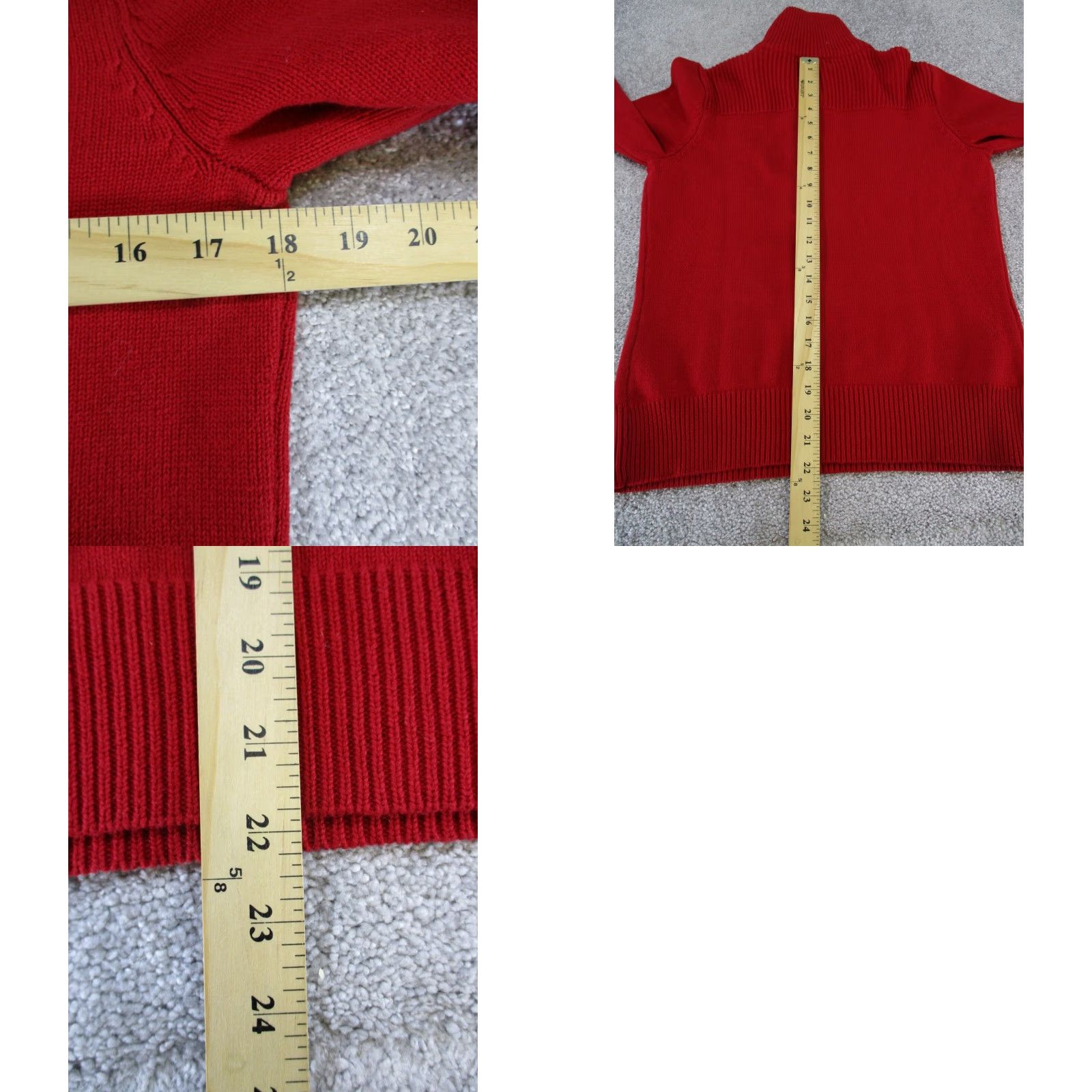 Ralph Lauren VINTAGE Lauren Ralph Lauren Sweater Mens Medium Red Cotton Pullover Long Sleeve Mock Neck Solid Size US M / EU 48-50 / 2 - 8 Thumbnail