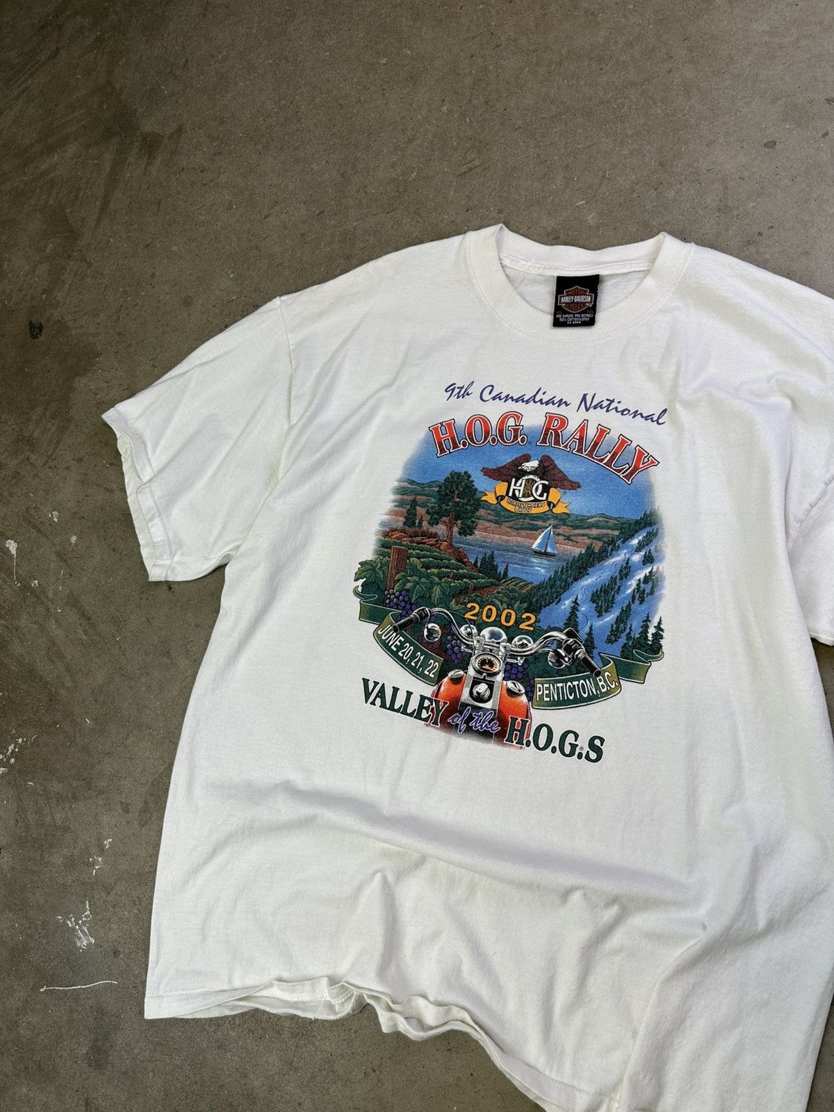 Harley Davidson × Vintage Vintage Harley Davidson Hog Rally Tee XL White Size US XL / EU 56 / 4 - 2 Thumbnail