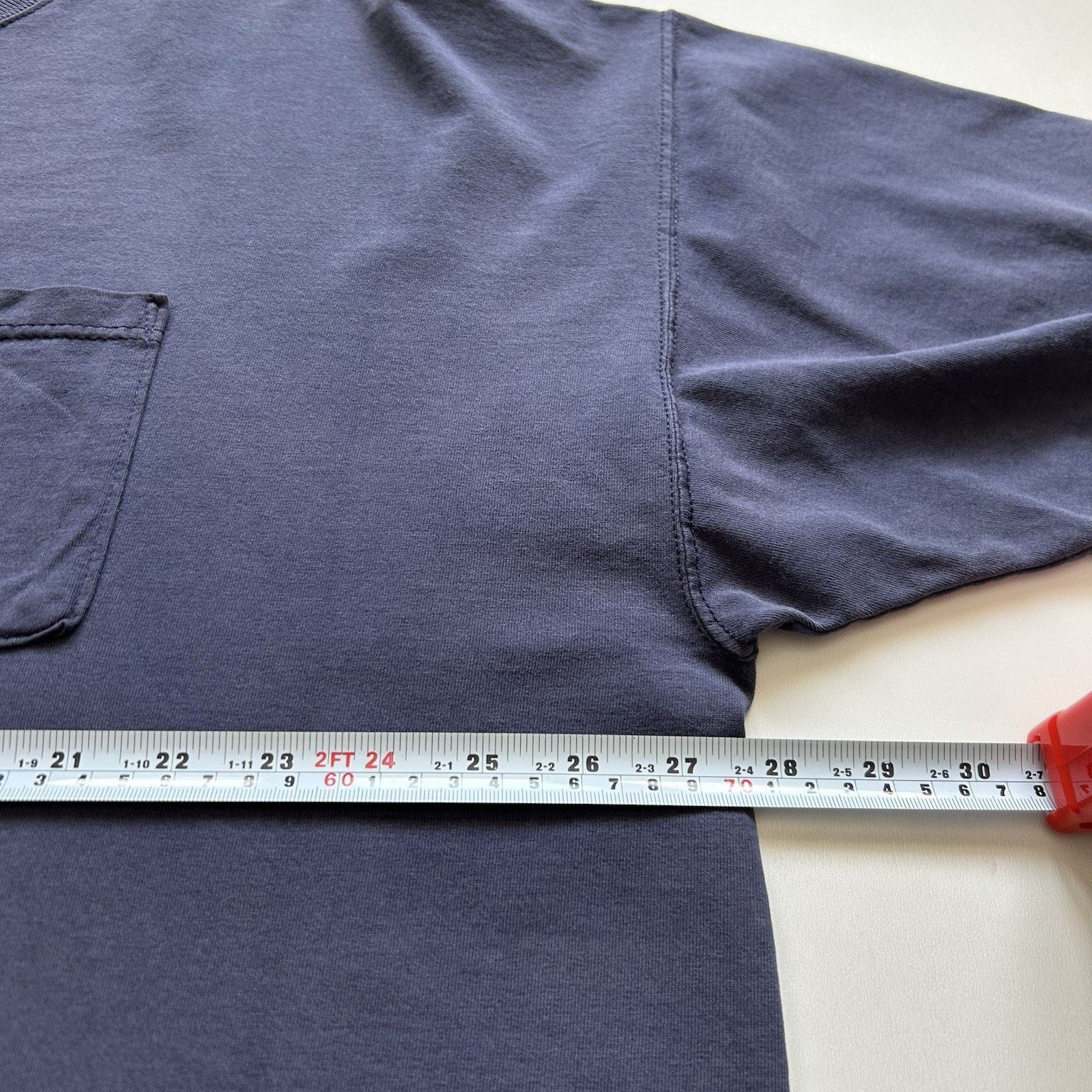 Russell Athletic × Vintage Vintage 90s Russell Athletic Pocket T Shirt XXL Faded Blue Size US XXL / EU 58 / 5 - 5 Thumbnail