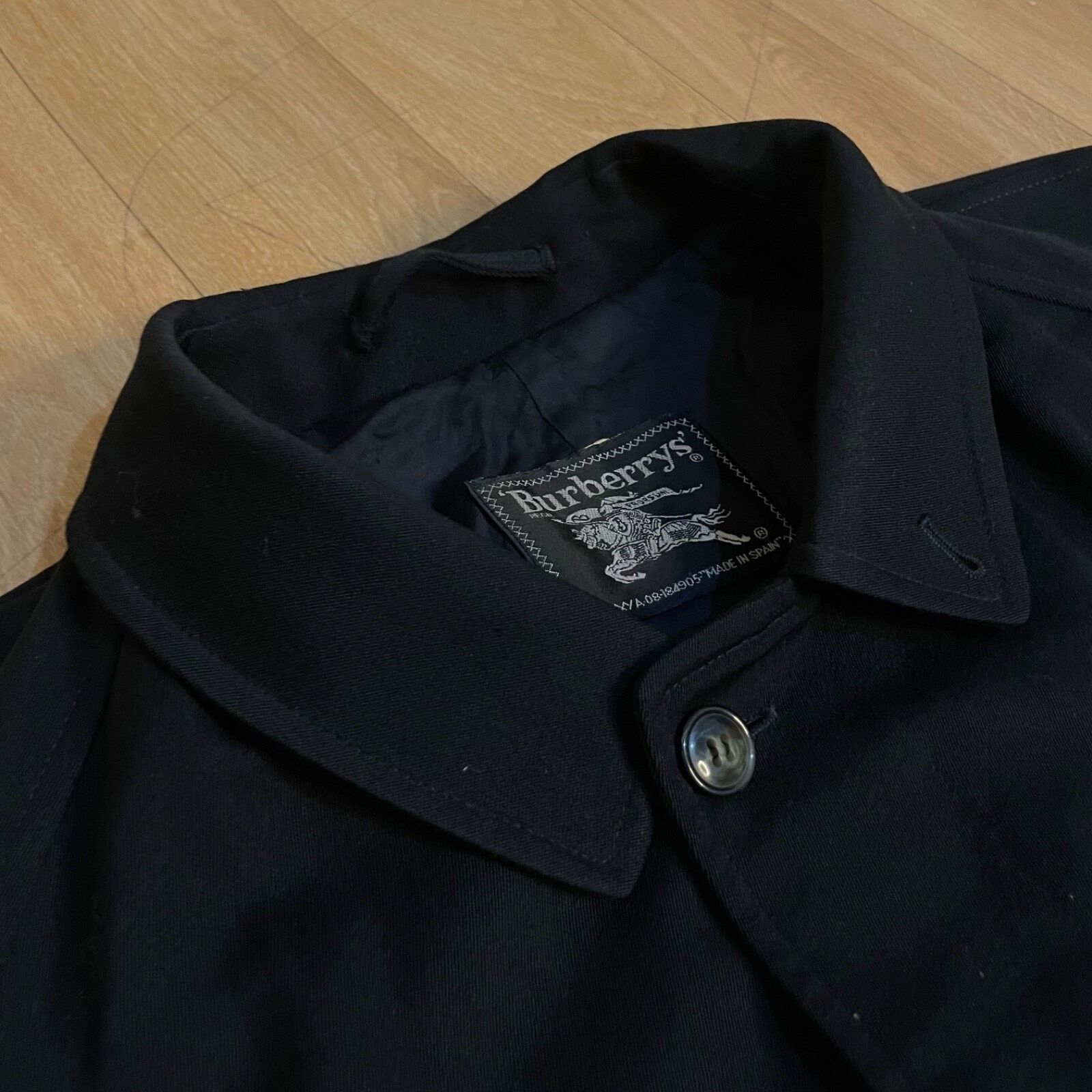 Burberry VINTAGE Burberry Trench Coat VIRGIN WOOL jacket BLUE navy Size US L / EU 52-54 / 3 - 7 Thumbnail
