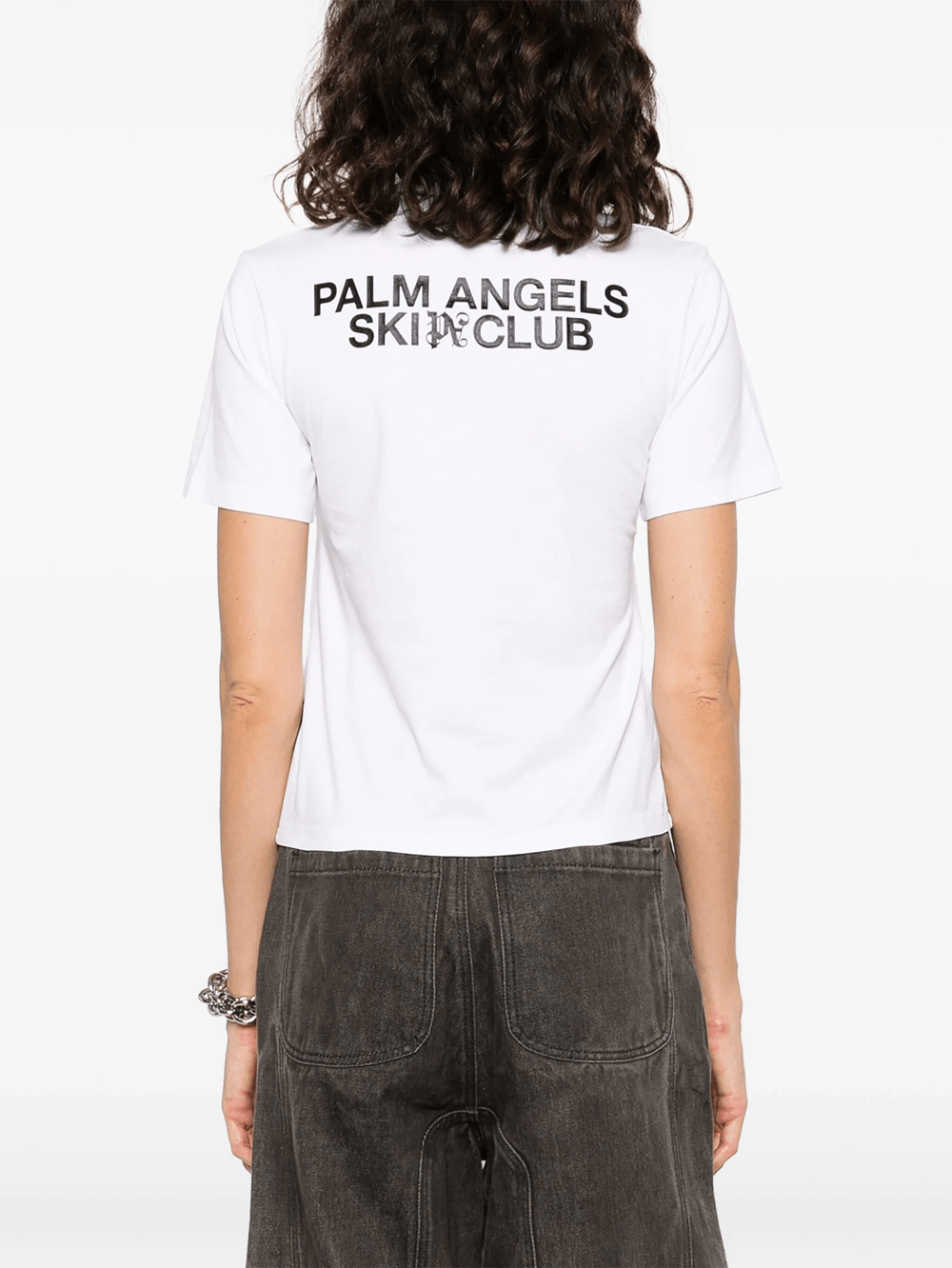 Palm Angels o1s22i1n0824 Ski Club T-Shirt in White Size L / US 10 / IT 46 - 4 Thumbnail
