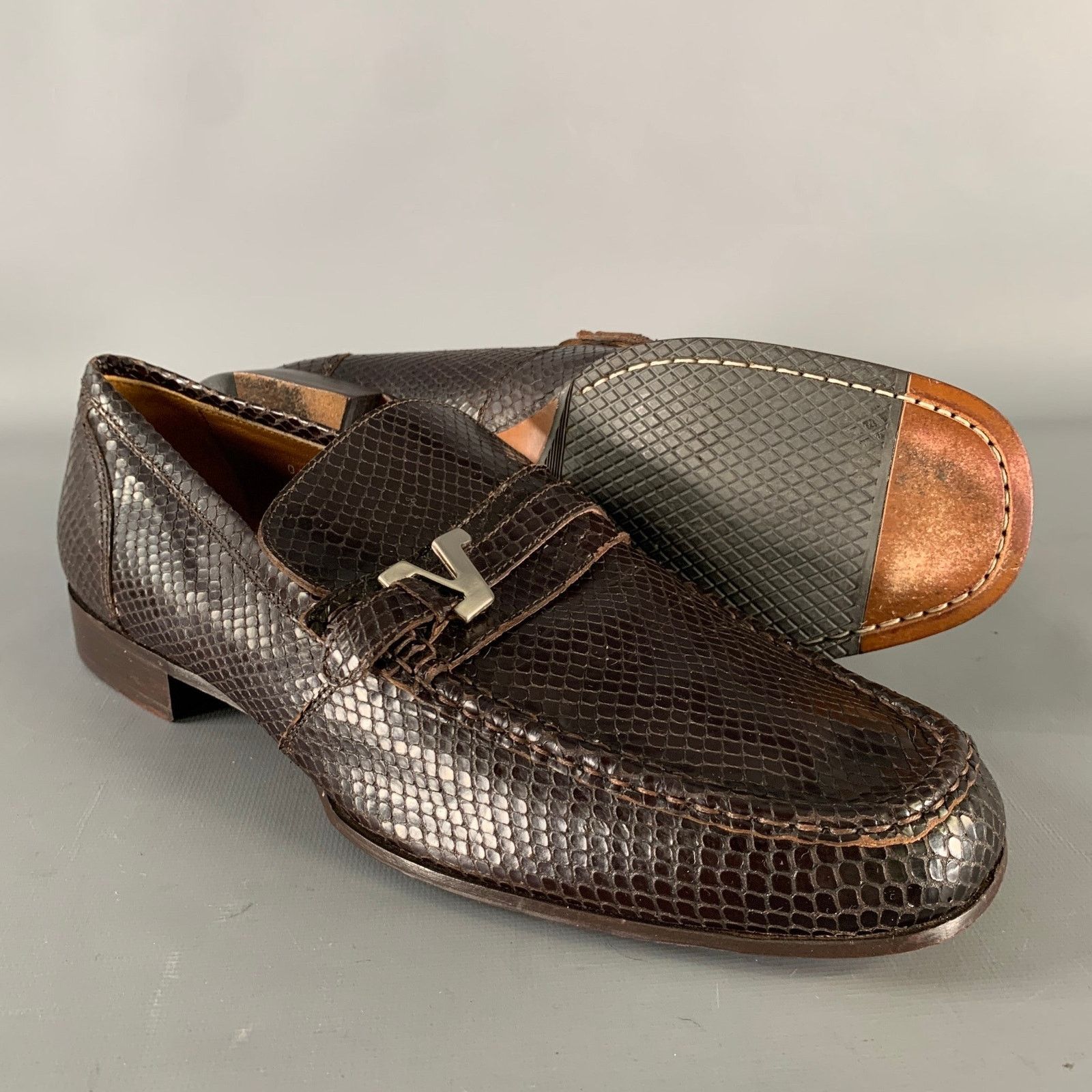 Versace GIANNI VERSACE Size 10 Brown Python Loafer Loafers Size US 10 / EU 43 - 5 Thumbnail