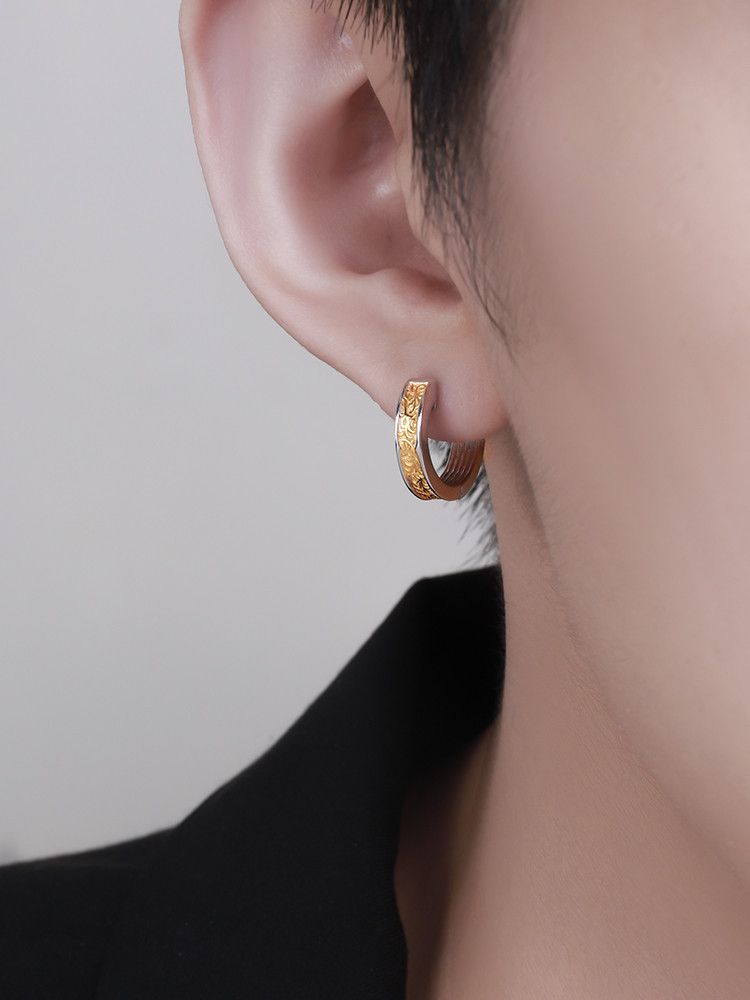 Jewelry × Sterling Silver One pairs Retro Earrings Gothic Punk Chrome Jewelry Spike Size ONE SIZE - 2 Thumbnail