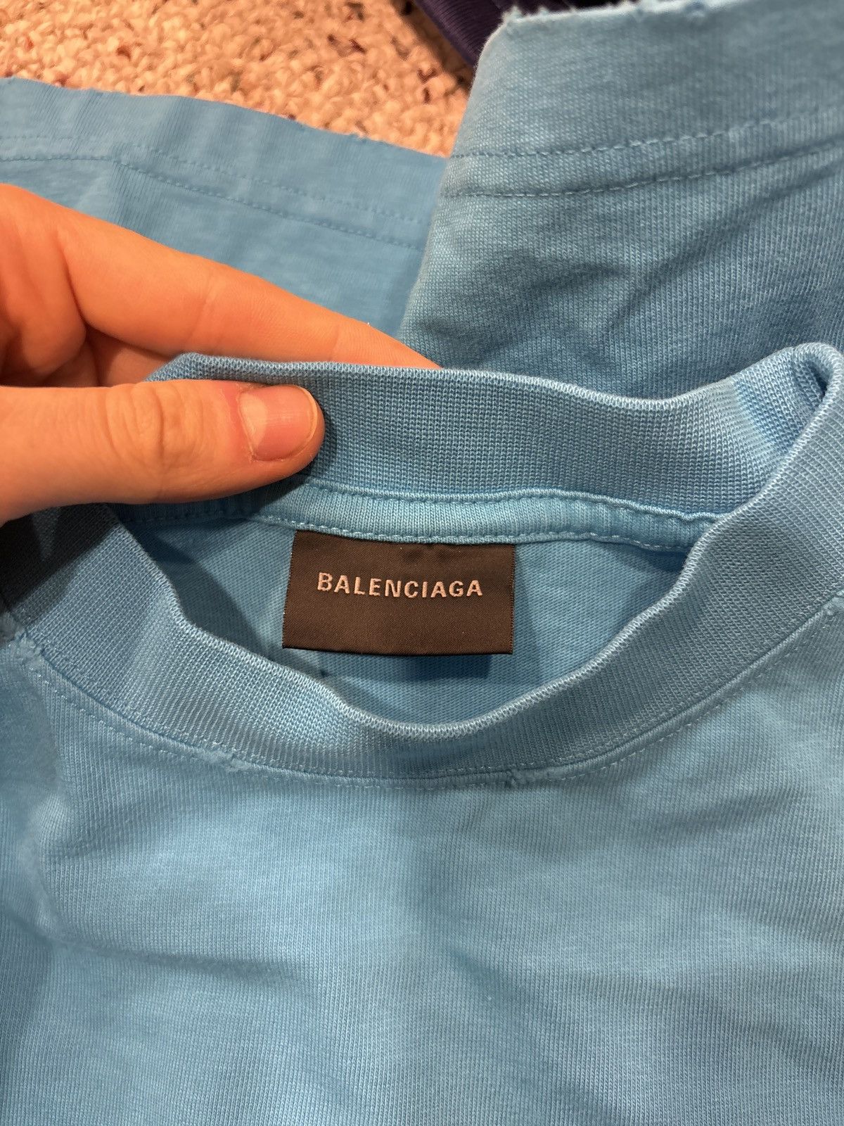 Balenciaga Balenciaga Blue Campaign Logo Tees Size US L / EU 52-54 / 3 - 6 Thumbnail