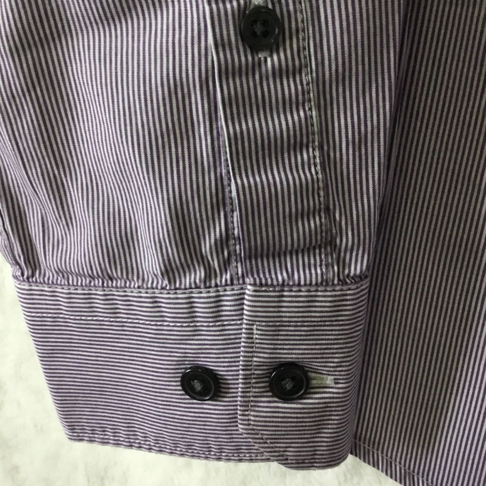 Celio Celio Men's Purple Blend Striped Button Down Dress Shirt Size US M / EU 48-50 / 2 - 4 Thumbnail