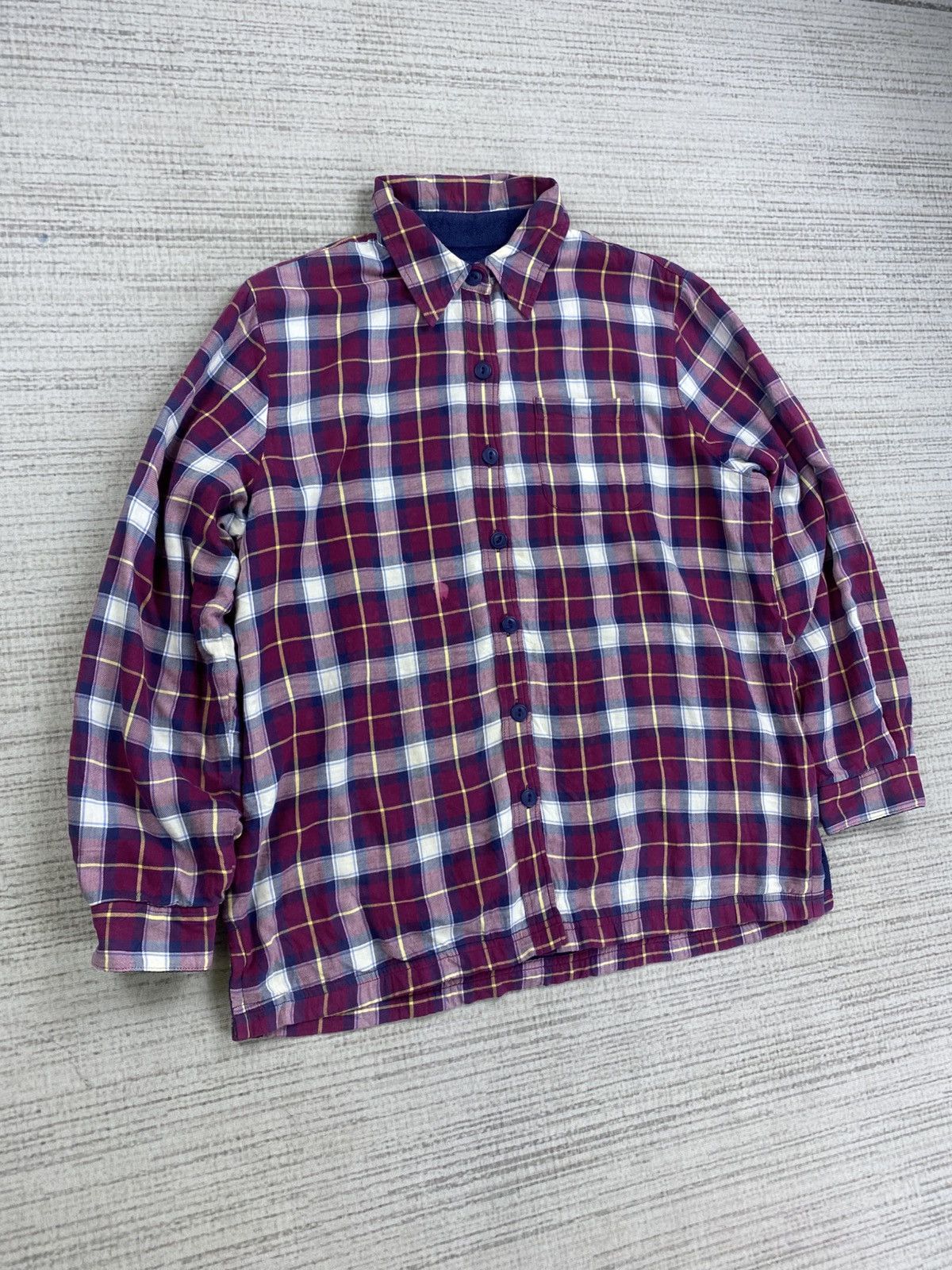 Japanese Brand × L.L. Bean × Vintage Vintage L.L Bean Men’s Fleece Linen Plaid Button Shirt Size US M / EU 48-50 / 2 - 3 Thumbnail