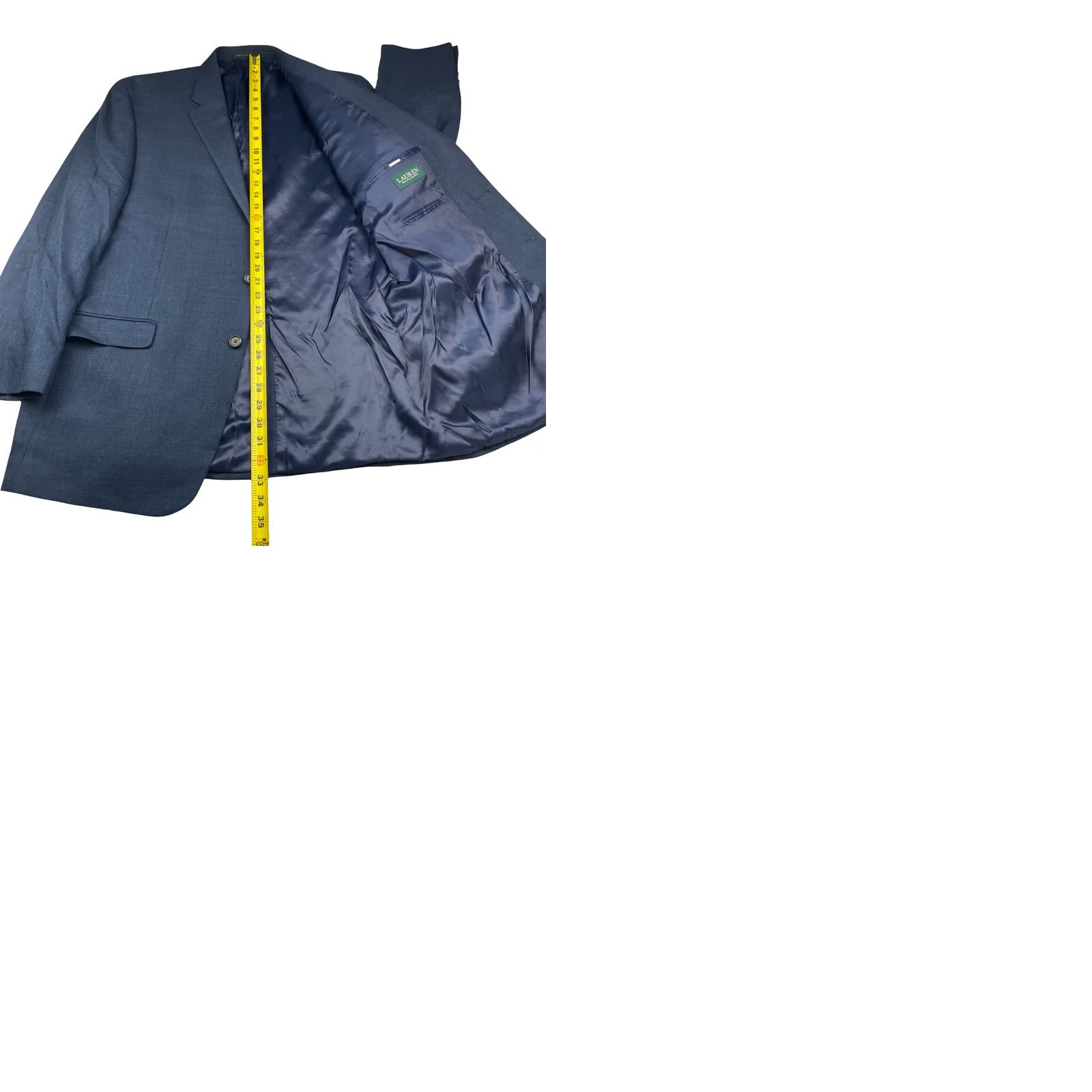 Ralph Lauren Ralph Lauren LRL Men’s Navy Blue Linen Blend Blazer 46L Two-Button Size 46R - 9 Thumbnail