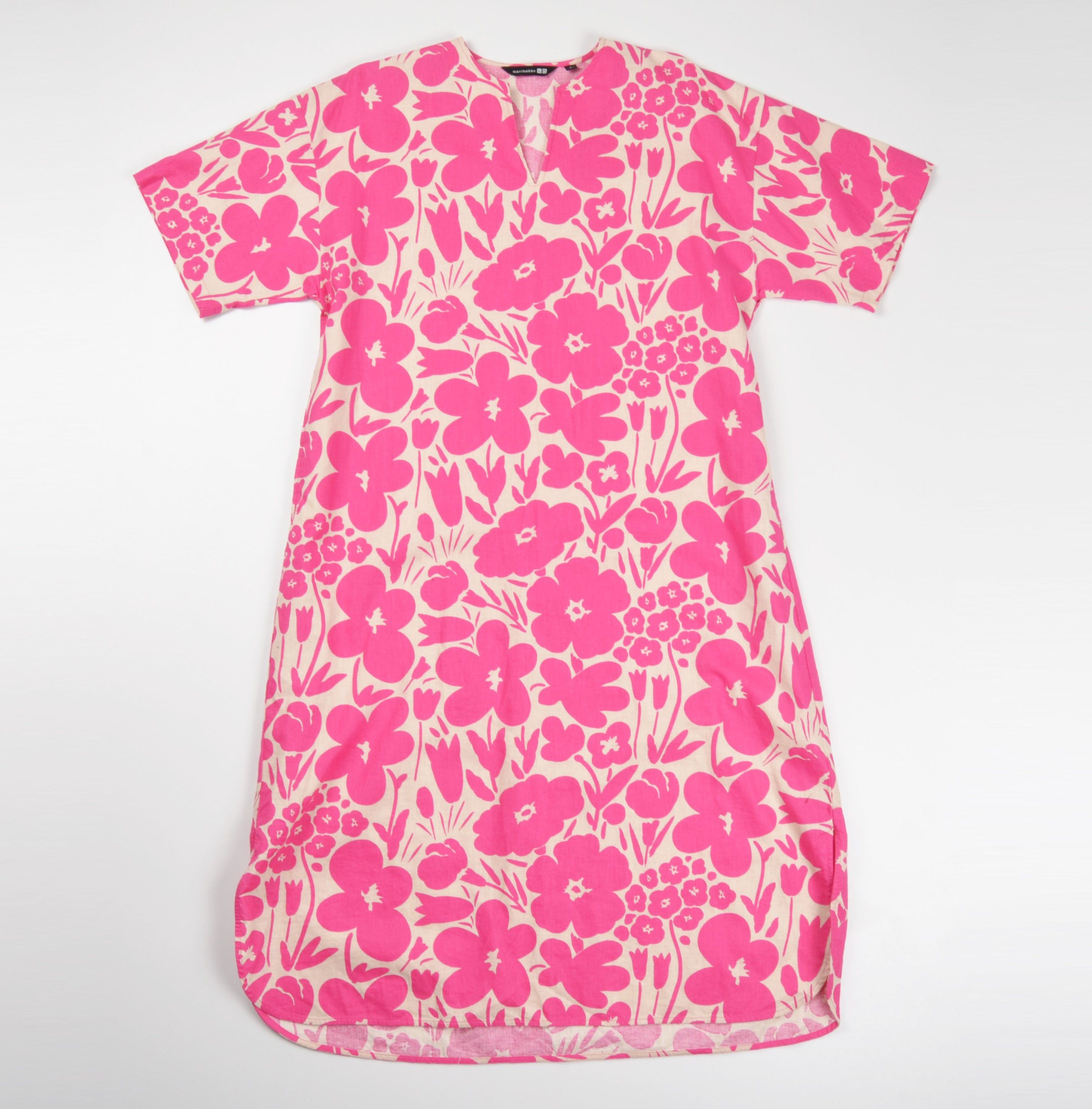 Marimekko Marimekko X Uniqlo Floral Pink Kaftan Dress Size S / US 4 / IT 40 - 4 Thumbnail