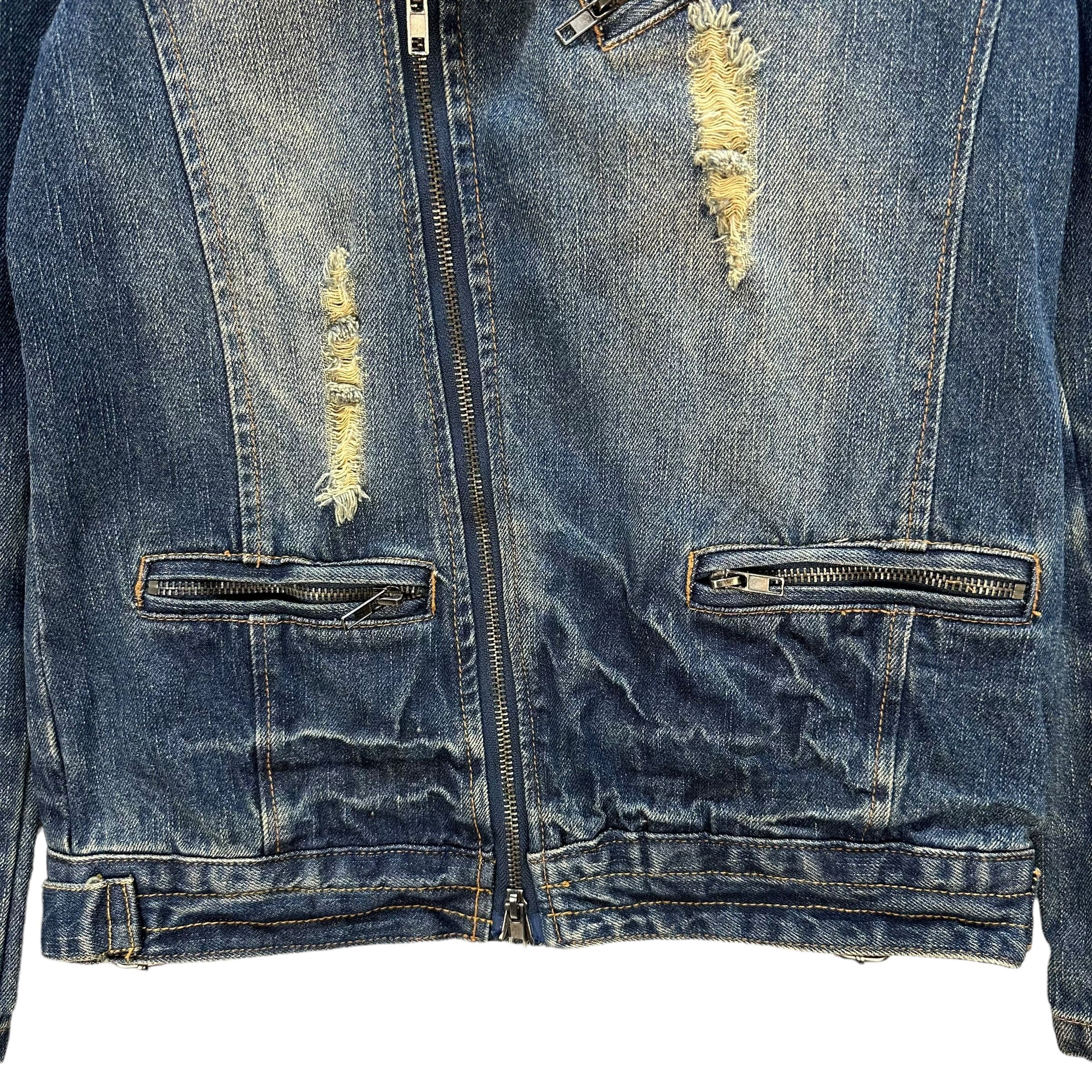 Japanese Brand Berning Sho Black Label Double Collar Denim Jacket #A27-0620 Size US M / EU 48-50 / 2 - 3 Thumbnail
